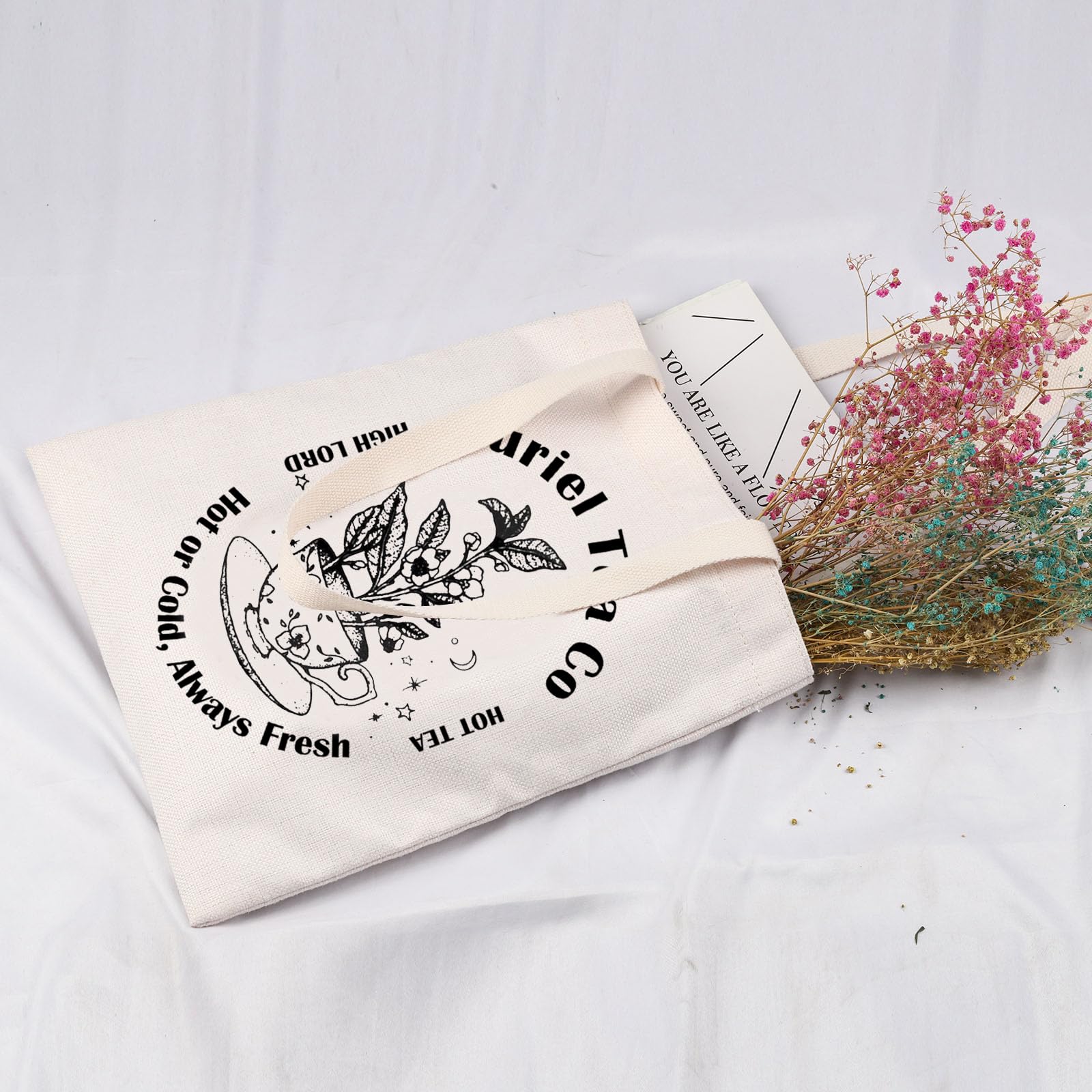 MAOFAED Suriel Tea Co Book Sack - Stylish Book Cover for Book Lovers & Bookworms - Perfect Gift for Readers, Tea Lovers & Literary Enthusiasts - Great for Reading, Travel & Book Club Meetings