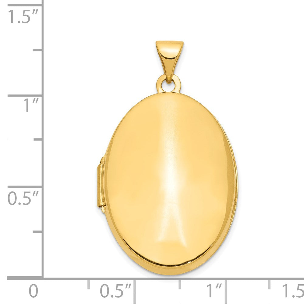 Extra Large Gold Polished Domed Oval Locket Pendant - XL168 Model | Perfect for Photo Keepsakes, Memorial Jewelry & Vintage Style Necklaces