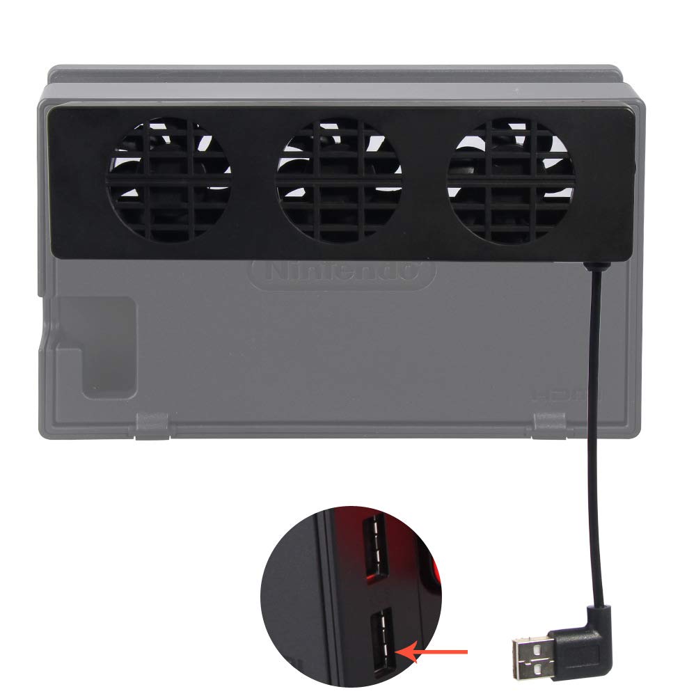 OSTENT 3-in-1 Cooling Fan Dock for Nintendo Switch - Portable Cooling System with Triple Fans for Switch/OLED/Lite - Prevent Overheating During Gaming Sessions
