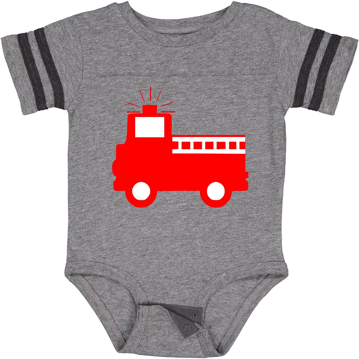 Inktastic Cute Red Firetruck Baby Bodysuit - Soft Cotton Infant Onesie for Boys & Girls - Perfect for Firefighter Theme Parties, Photo Shoots & Everyday Wear