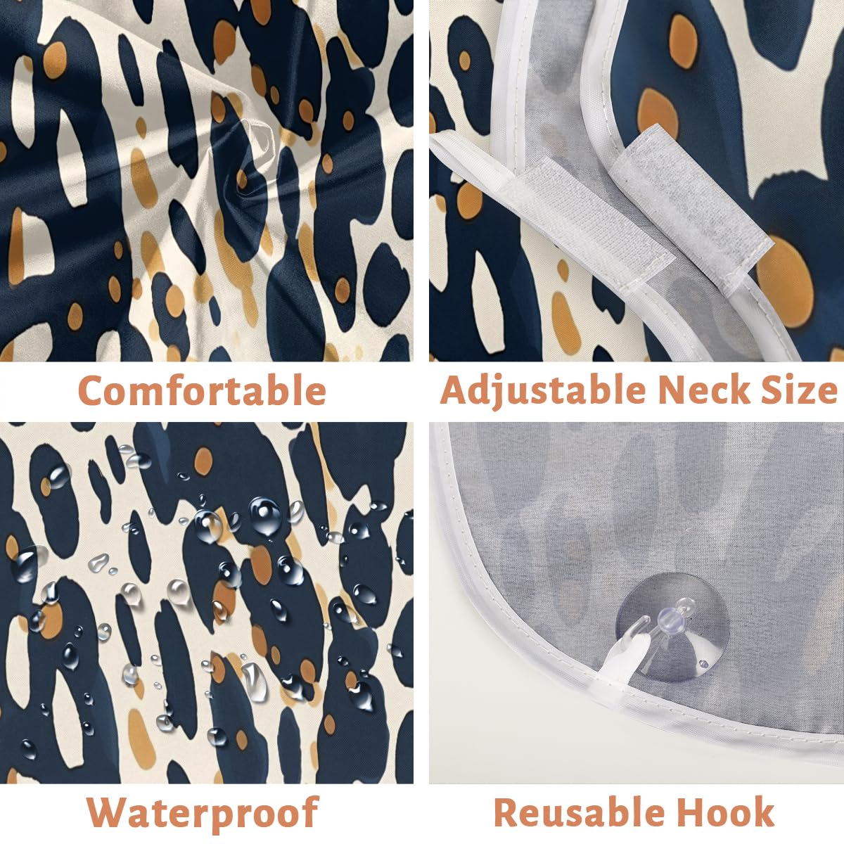 **Leopard Print Beard Bib for Men - Waterproof Shaving Apron for Hair Dye, Makeup & Barbering - Sink Hair Catcher & Grooming Tool - Perfect for Home & Salon Use**