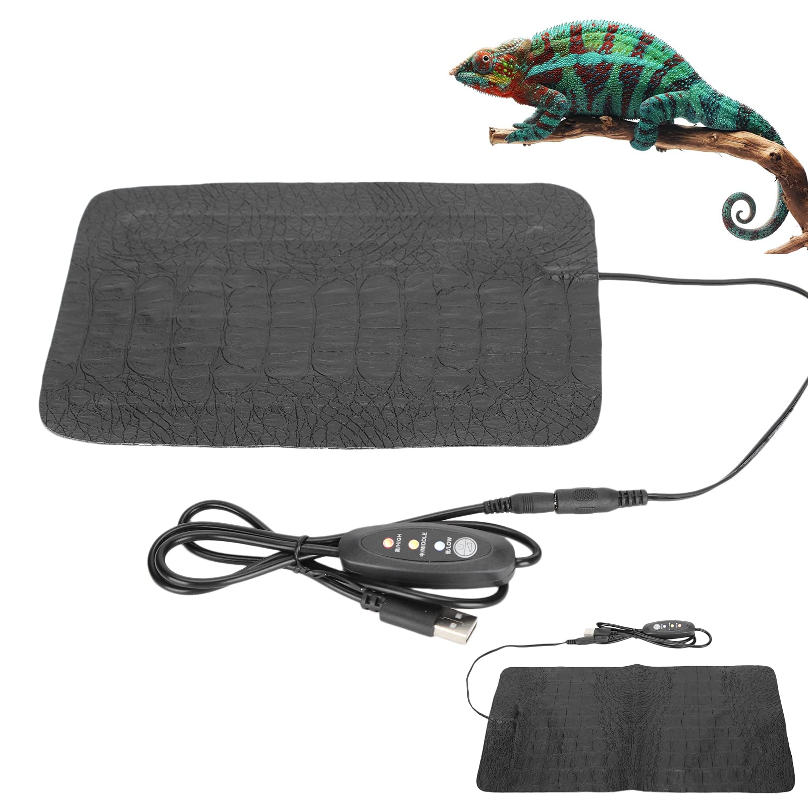 Kuuleyn Reptile Heat Pad - USB Powered Waterproof Heating Mat for Reptiles, Tortoises & Lizards - Anti-Scratch Pet Accessory (Small Size) - Ideal for Terrariums, Vivariums & Reptile Habitats