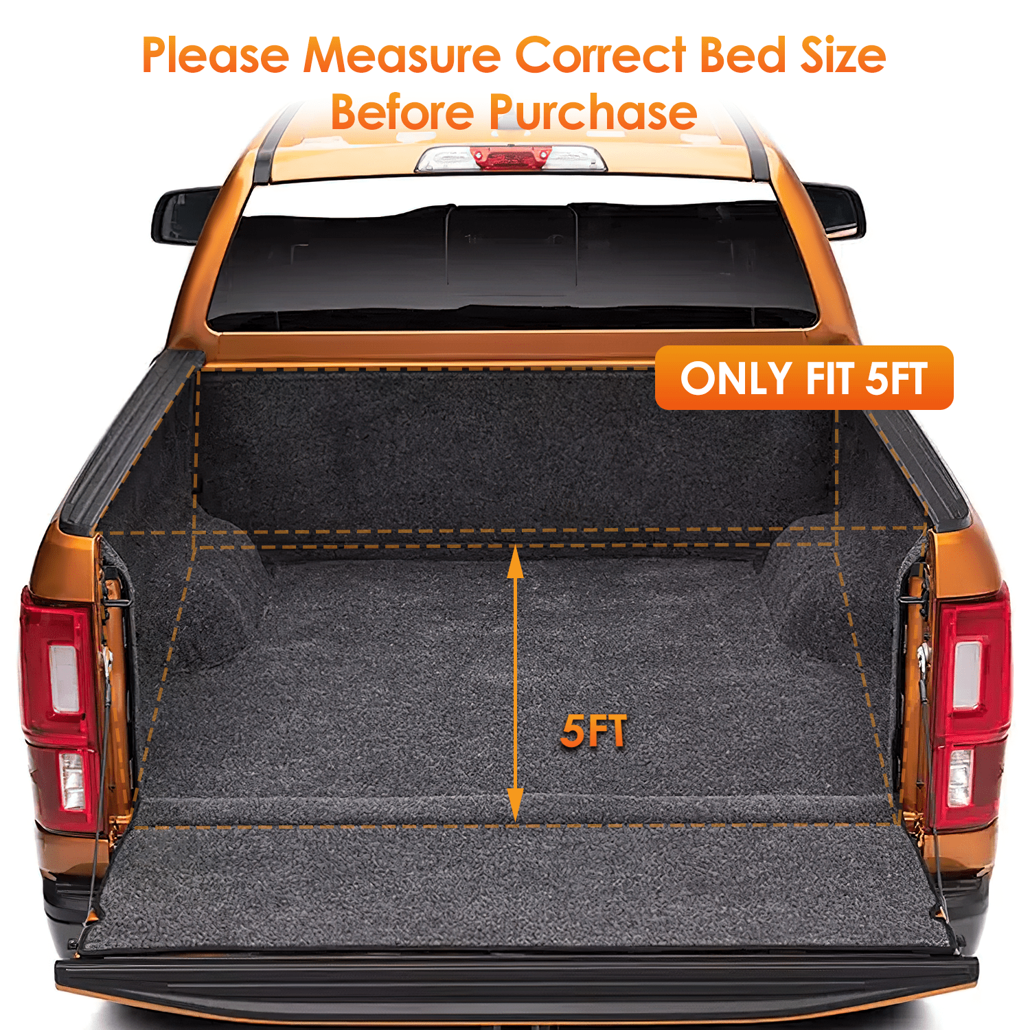 5ft Soft Roll Up Truck Bed Cover for Ford Ranger 2019-2023 | Waterproof Tonneau Cover | Easy Installation & Secure Fit | Perfect for Camping, Hauling & Outdoor Adventures