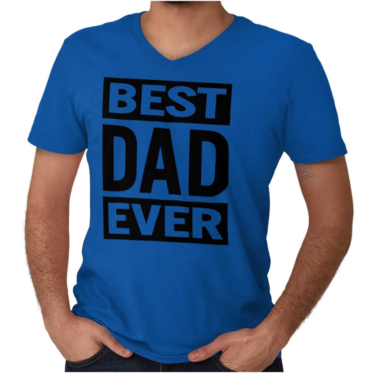 Best Dad Ever Father's Day Gift - Cute V-Neck T-Shirt for Men | Comfortable Casual Tee for Everyday Wear & Special Occasions