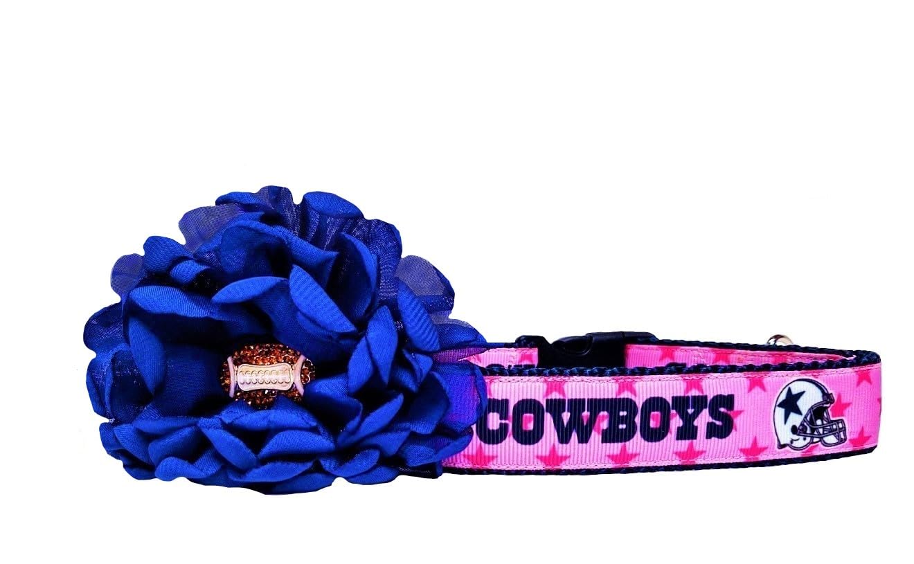 Pink Cowboy Dog Collar for Small Medium Large Dogs - Western Style Pet Collar with Rhinestones - Perfect for Costume Parties, Rodeos & Cowboy Themed Events
