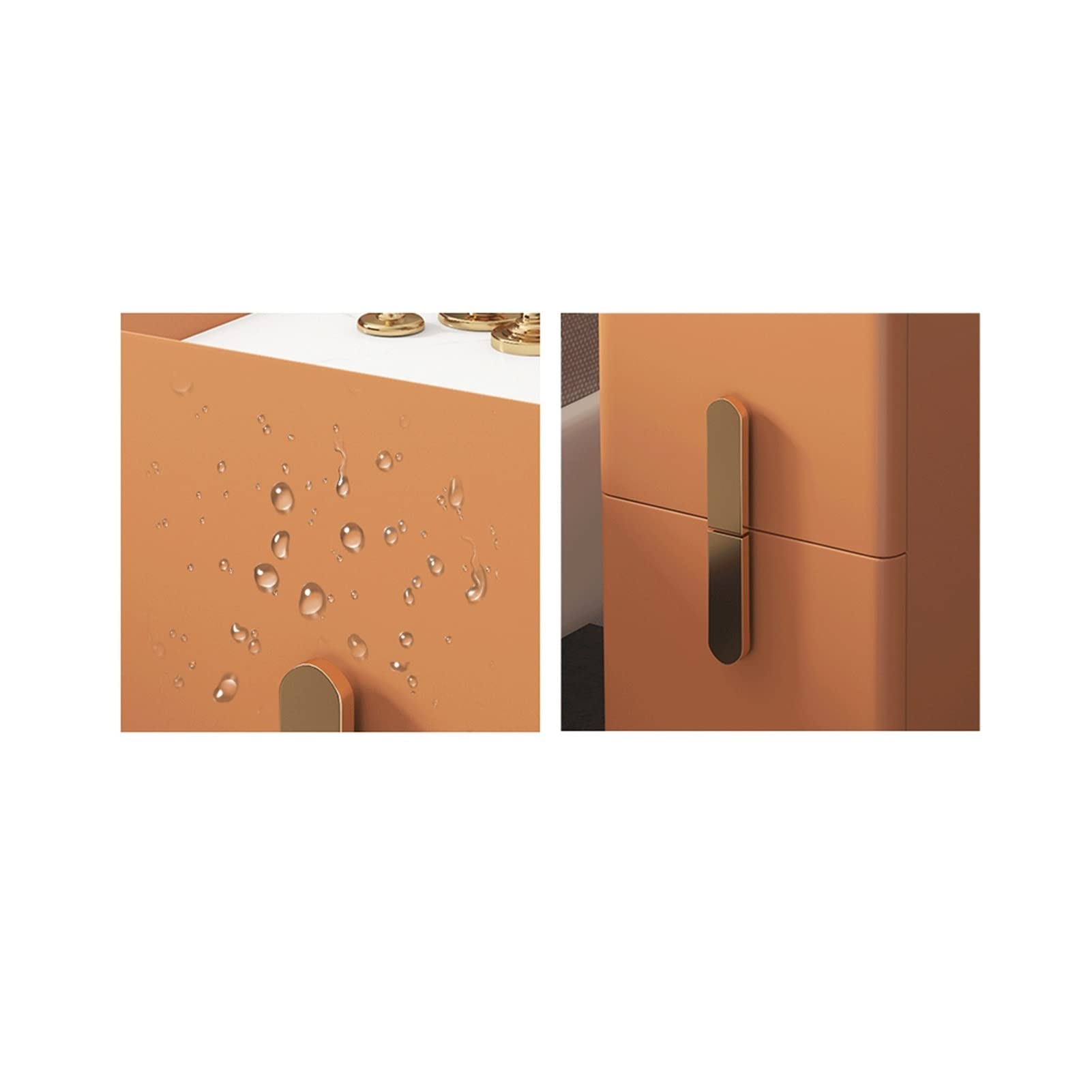 Luxury Wood Nightstand with Storage - 15.8 Inch Modern Bedside Table for Bedroom, Orange Finish | Perfect for Small Spaces, Guest Rooms & Apartment Living