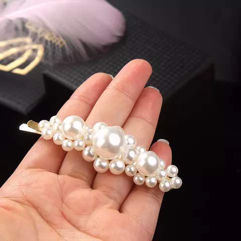 Elegant Handmade Rubela Pearl Metal Hair Clips for Women & Girls – Stylish Bobby Pins & Barrettes for Hair Styling, Parties & Weddings (4-Pack Fashion Hair Accessories Set)