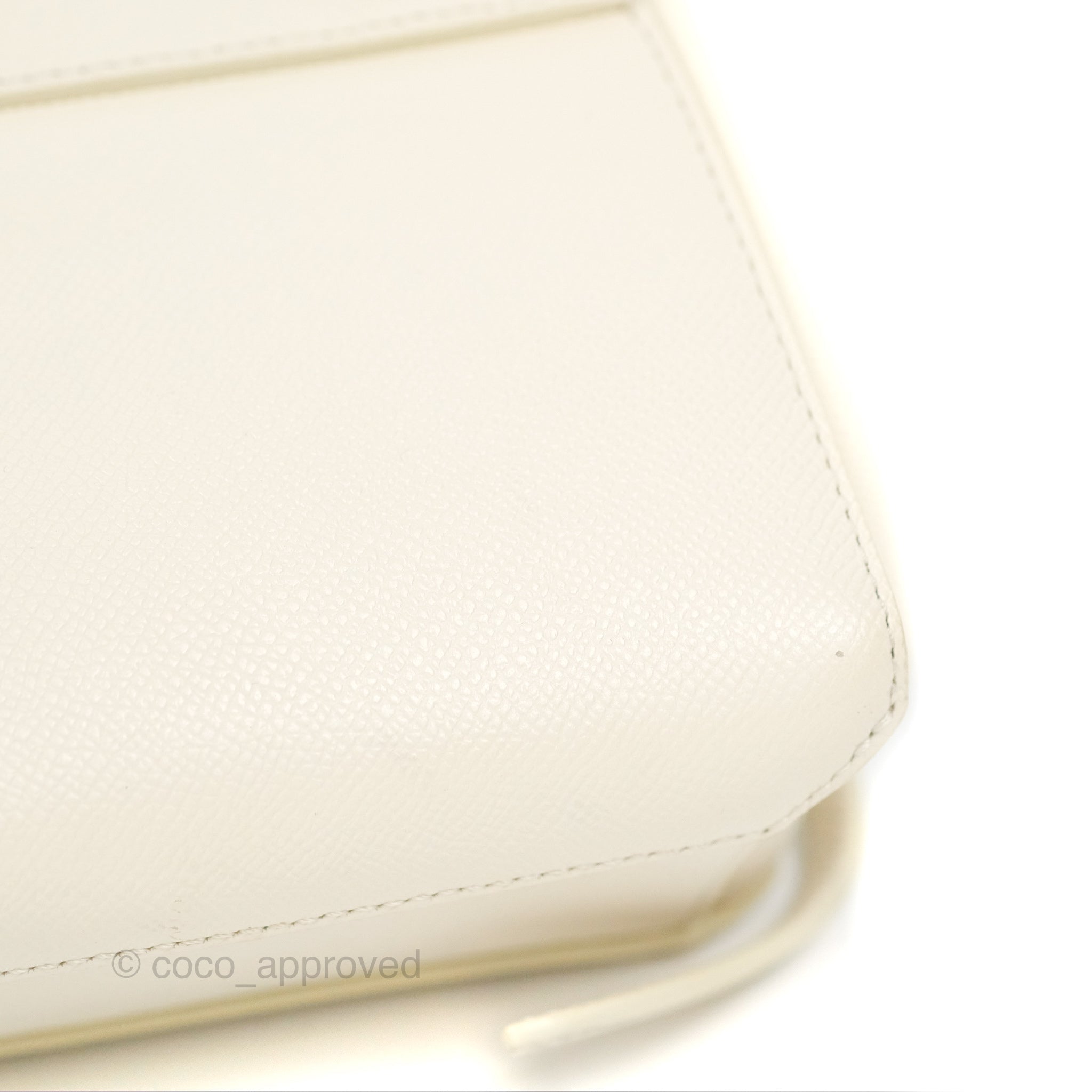Celine Pico Belt Bag in White Grained Calfskin with Gold Hardware - Luxury Crossbody Bag for Women, Perfect for Everyday Use and Special Occasions