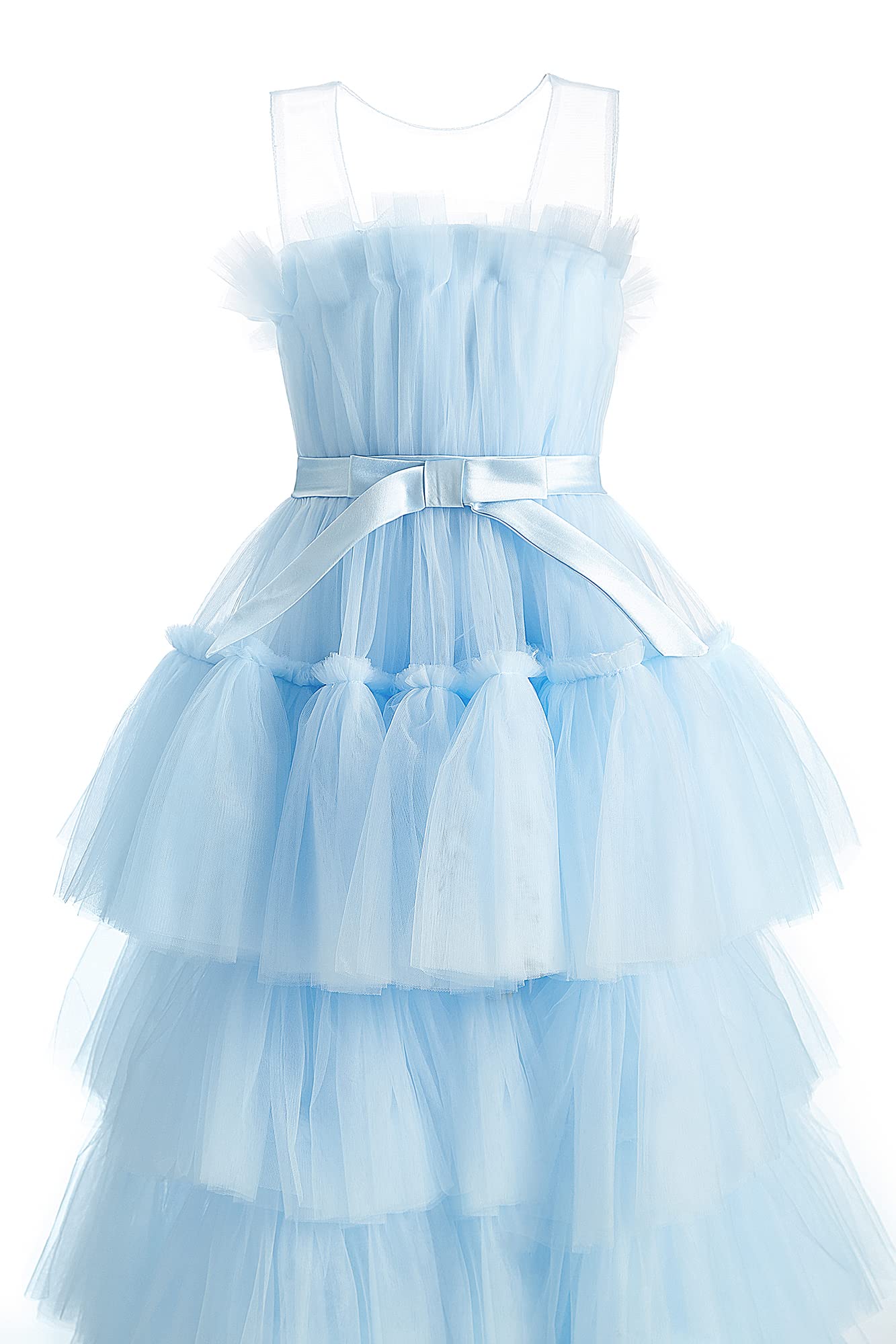 Yexinbridal Girls Princess Pageant Dress - Tulle High-Low Ball Gown for Kids Birthday Party, Pageant & Special Occasions | Perfect for Birthday Celebrations, Pageant Shows & Formal Events