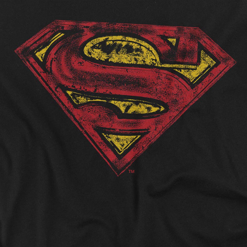 Superman Shield Graphic Women's Rough T-Shirt - Vintage Inspired Superhero Tee for Casual Wear & Comic Con Outfits