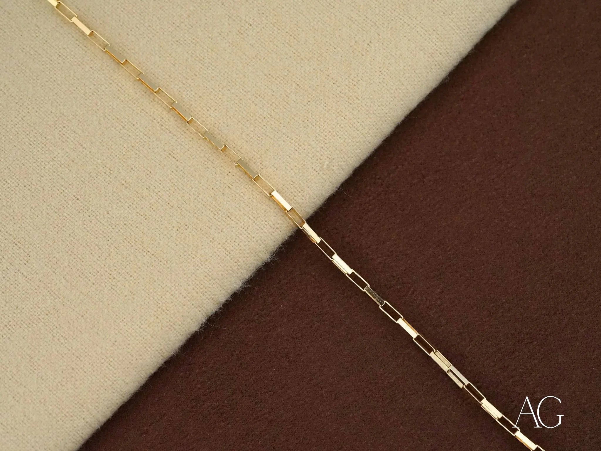 18K Solid Gold Brick Link Bracelet for Women - Elegant & Timeless Jewelry Gift for Anniversary, Birthday & Special Occasions