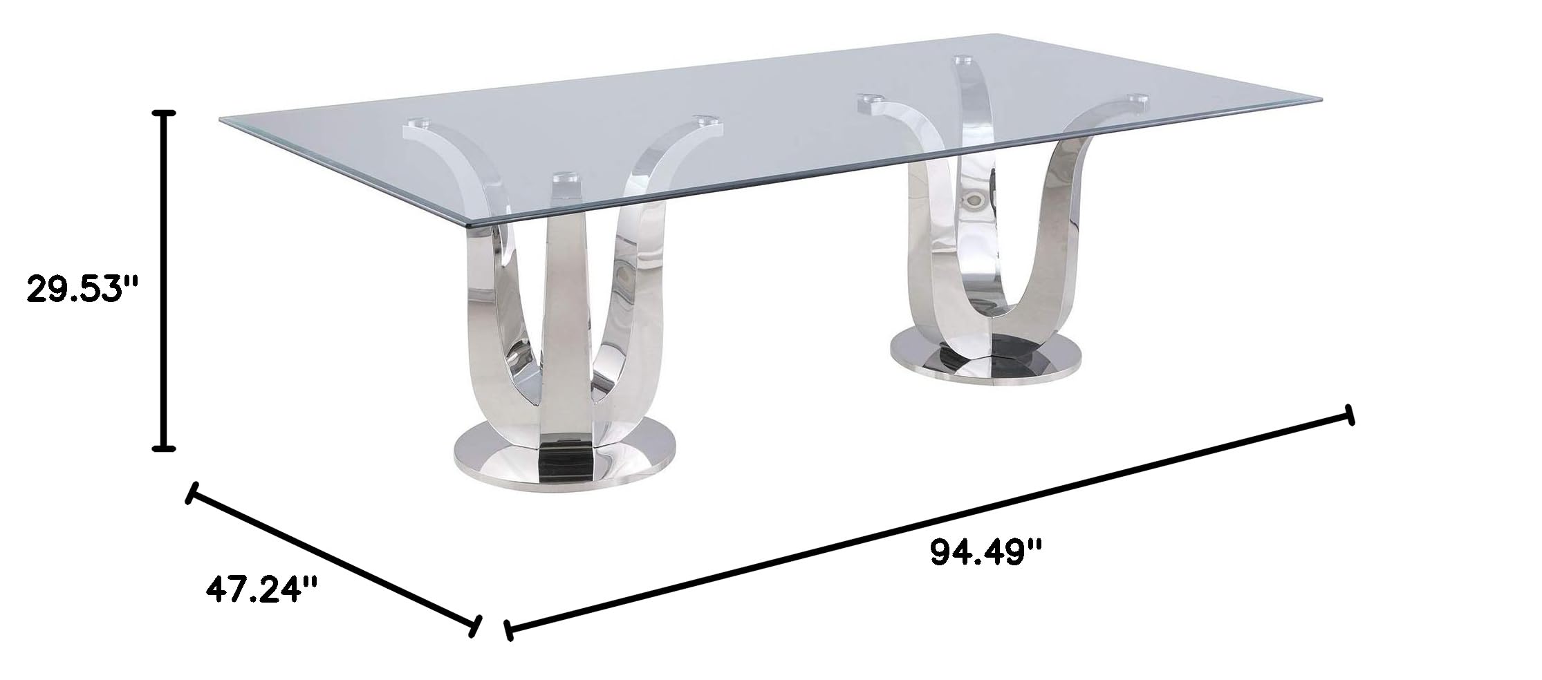 Amelia Silver Dining Table - Modern Elegance for Stylish Home Dining Rooms