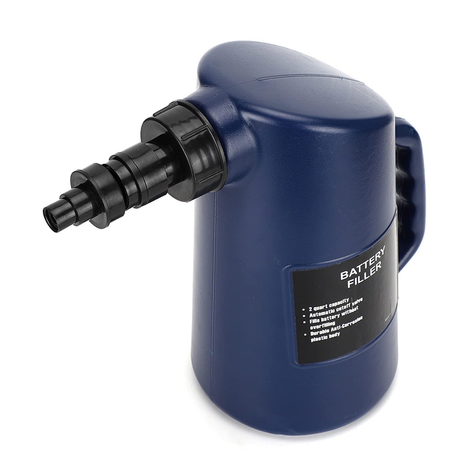 2 Quarts Battery Filler Bottle with Auto Shut Off & Drip-Free Valve - Golf Cart & Automotive Battery Water Filler Jug - Prevent Spills & Mess - Perfect for Golf Carts, Cars, Trucks, and Marine Batteries