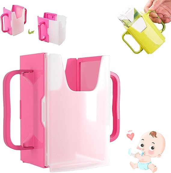 **Adjustable Kids Milk Box Cup Holder - Spill-Proof Preschool Beverage Bottle Holder for School, Daycare & Travel - Pink Kitchen Gift for Toddlers & Children**