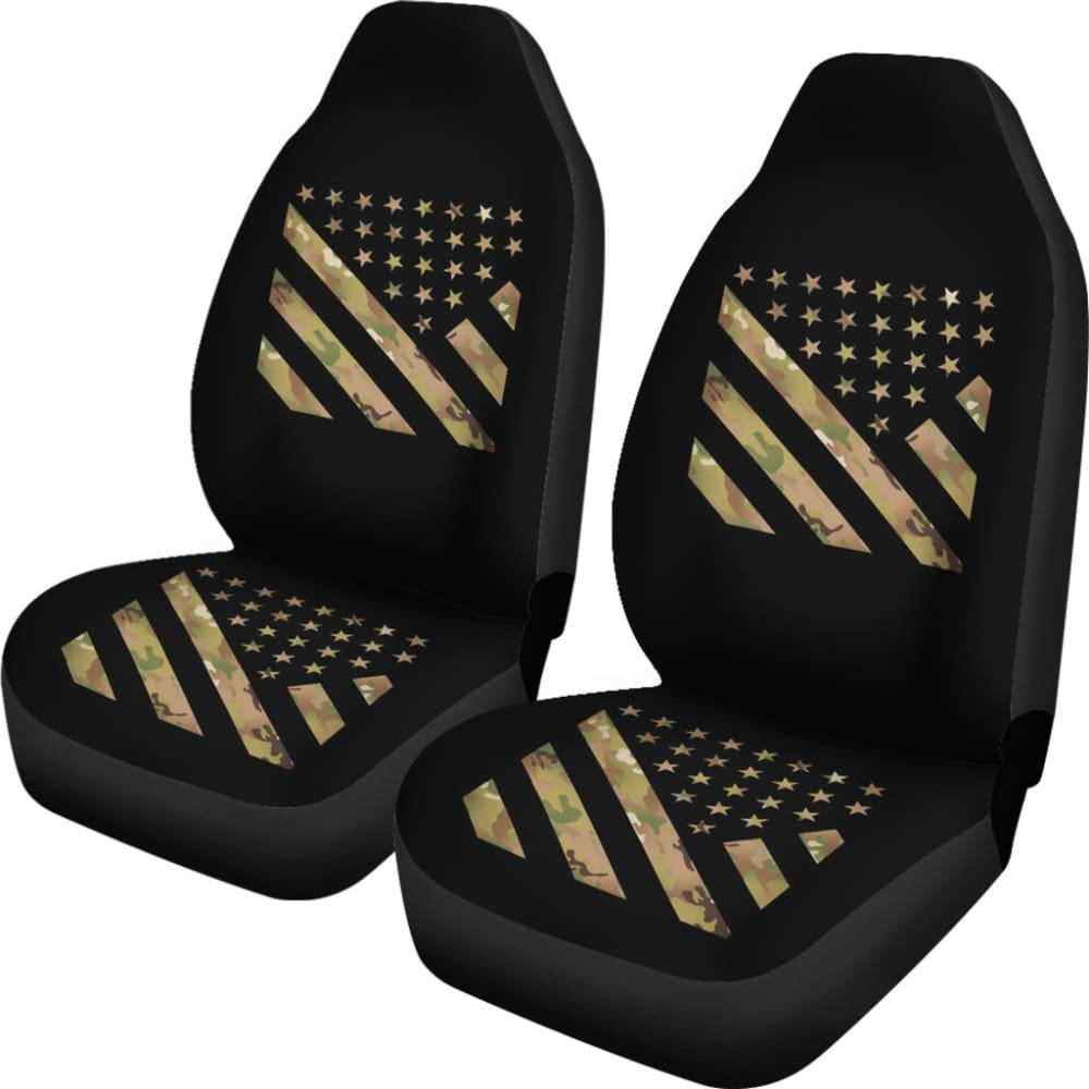 Premium Green American Flag Stars & Stripes Car Seat Covers - Durable & Stylish for Cars, Trucks & SUVs - Perfect for Patriotic Decor, 4th of July & Everyday Use