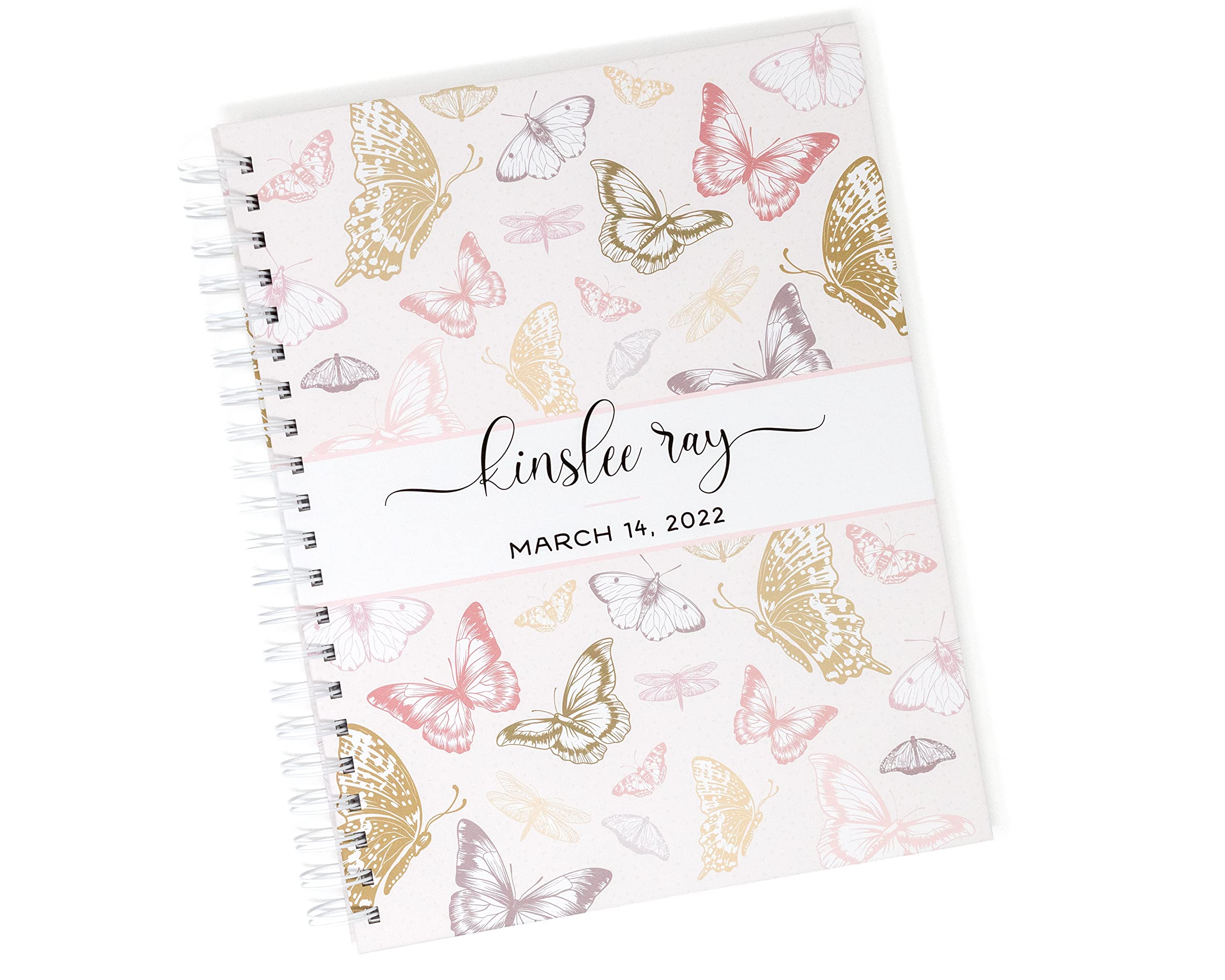 Personalized Baby Memory Book - Hard Cover First Year Album with Baby's Name - Baby Journal & Keepsake (Butterfly Design) - Perfect for Newborn Gifts, Christening, and First Birthday Presents