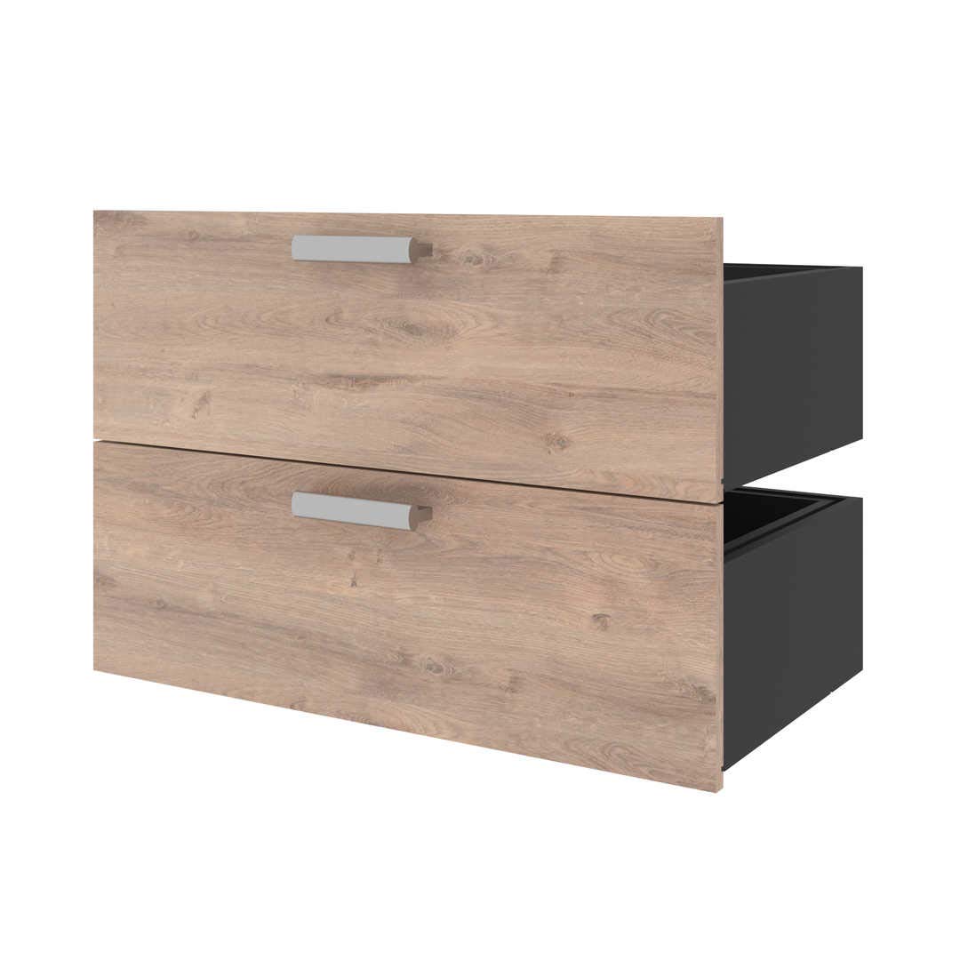 Bestar 2-Drawer Dresser Set for Cielo 30-Inch Closet Organizer - Rustic Brown Concealed Storage Cabinet for Bedroom, Kitchen & Entryway - Perfect for Organizing Clothes, Linens & Household Items