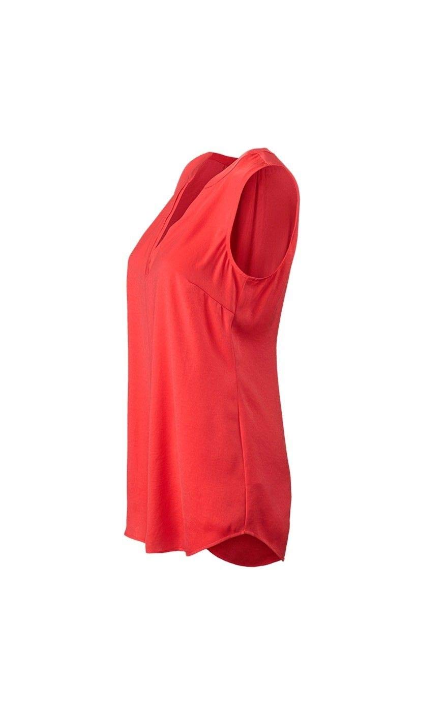 Stylish Cabi Rose Hibiscus Red Sleeveless Silky Tank Top for Women | Summer Casual Wear, Beach Outfits & Layering Essentials