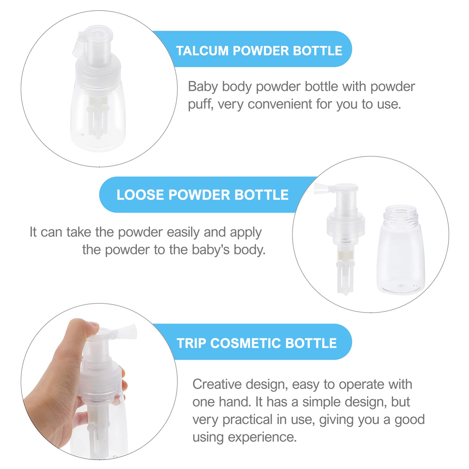 **Healifty 180ml Clear Refillable Powder Spray Bottle - Portable Fine Mist Pump Dispenser for Makeup, Cosmetics & Travel | Perfect for Loose Powder, Setting Spray & DIY Skincare**