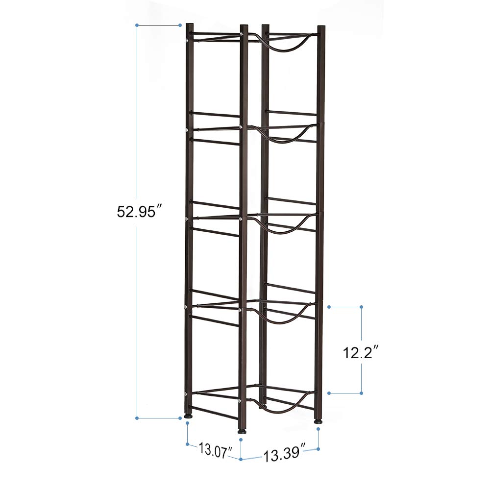 5-Tier Heavy Duty Water Bottle Storage Rack - Detachable 5 Gallon Water Cooler Jug Holder Shelf for Home & Office Organization (Copper Bronze) | Space-Saving Solution for Kitchen, Pantry or Break Room