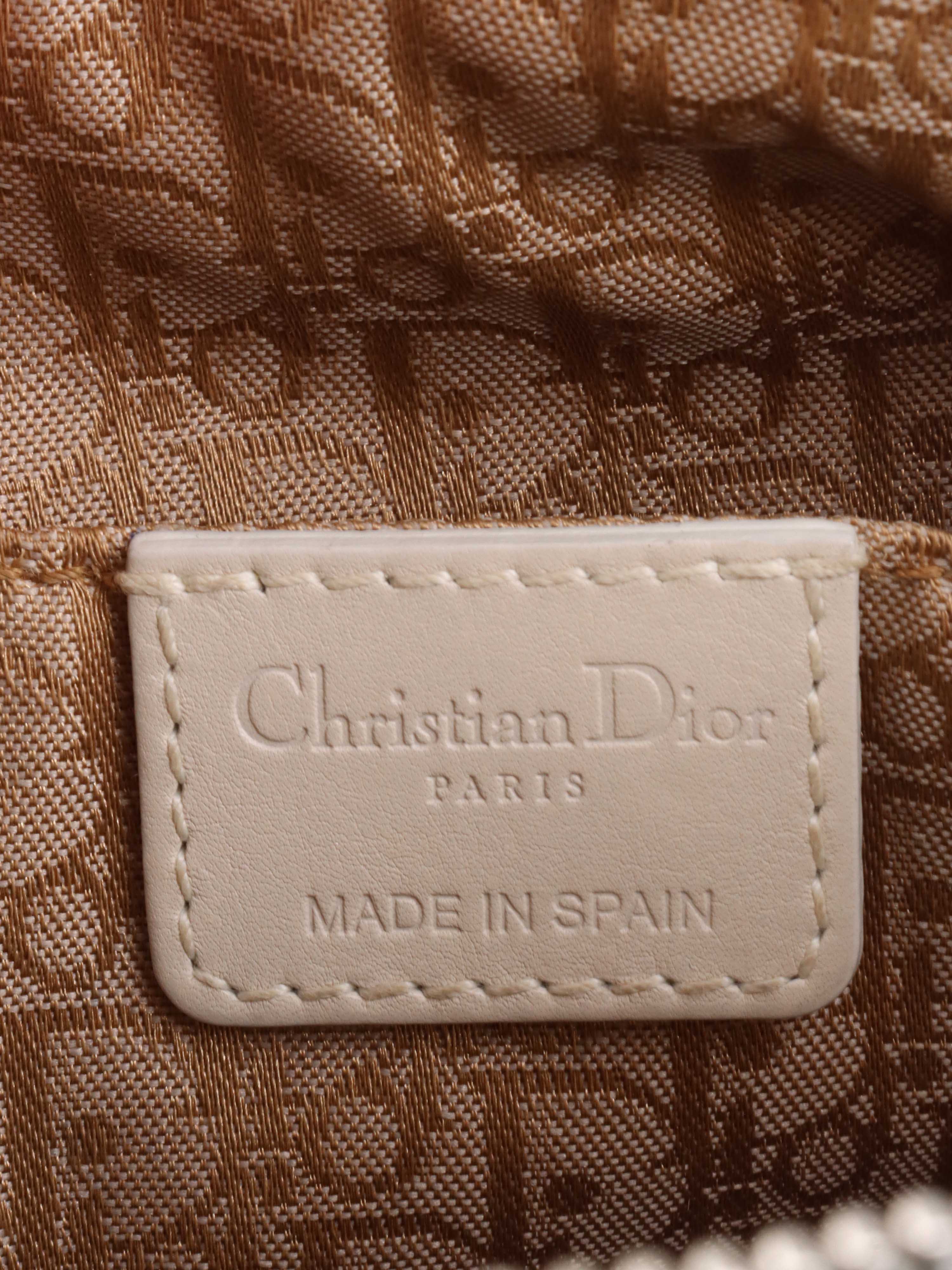 Dior White Leather Shoulder Bag for Women | Luxury Designer Handbag | Perfect for Work, Travel & Evening Events