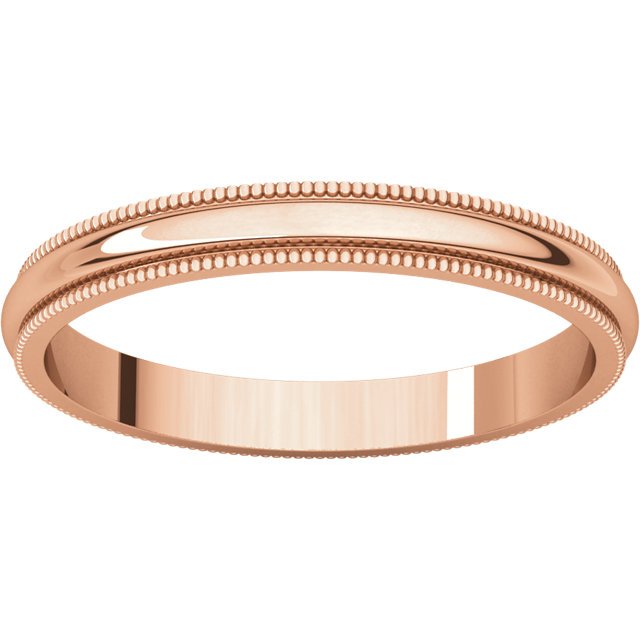 14K Gold 2.5mm Milgrain Wedding Band for Women - Elegant & Timeless Bridal Ring for Engagement, Anniversary, and Special Occasions