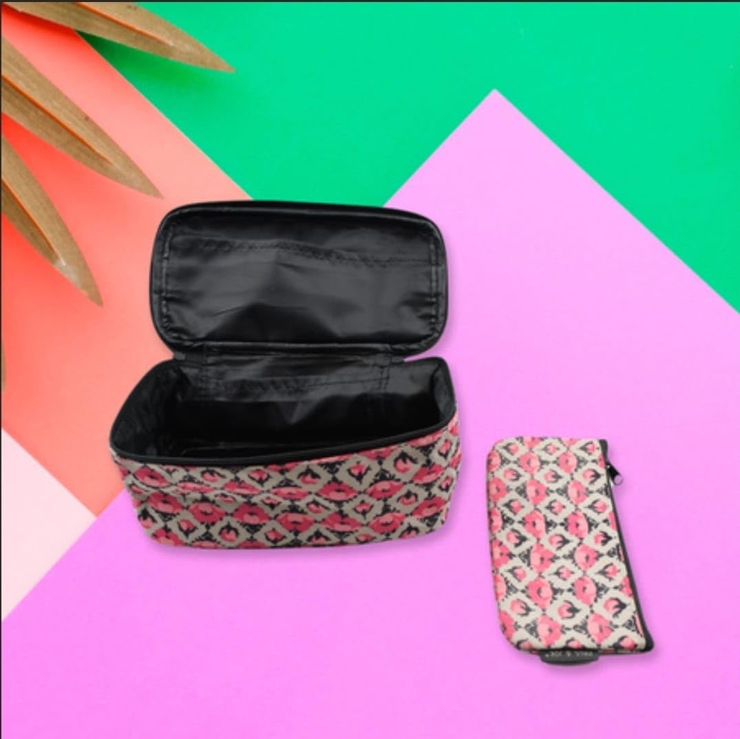 MDMINFY Makeup Pouch Cosmetic Organizer Bag for Women - Waterproof Travel Toiletry Storage Case with Multiple Pockets | Perfect for Travel, Gym, Daily Use & Gift Giving