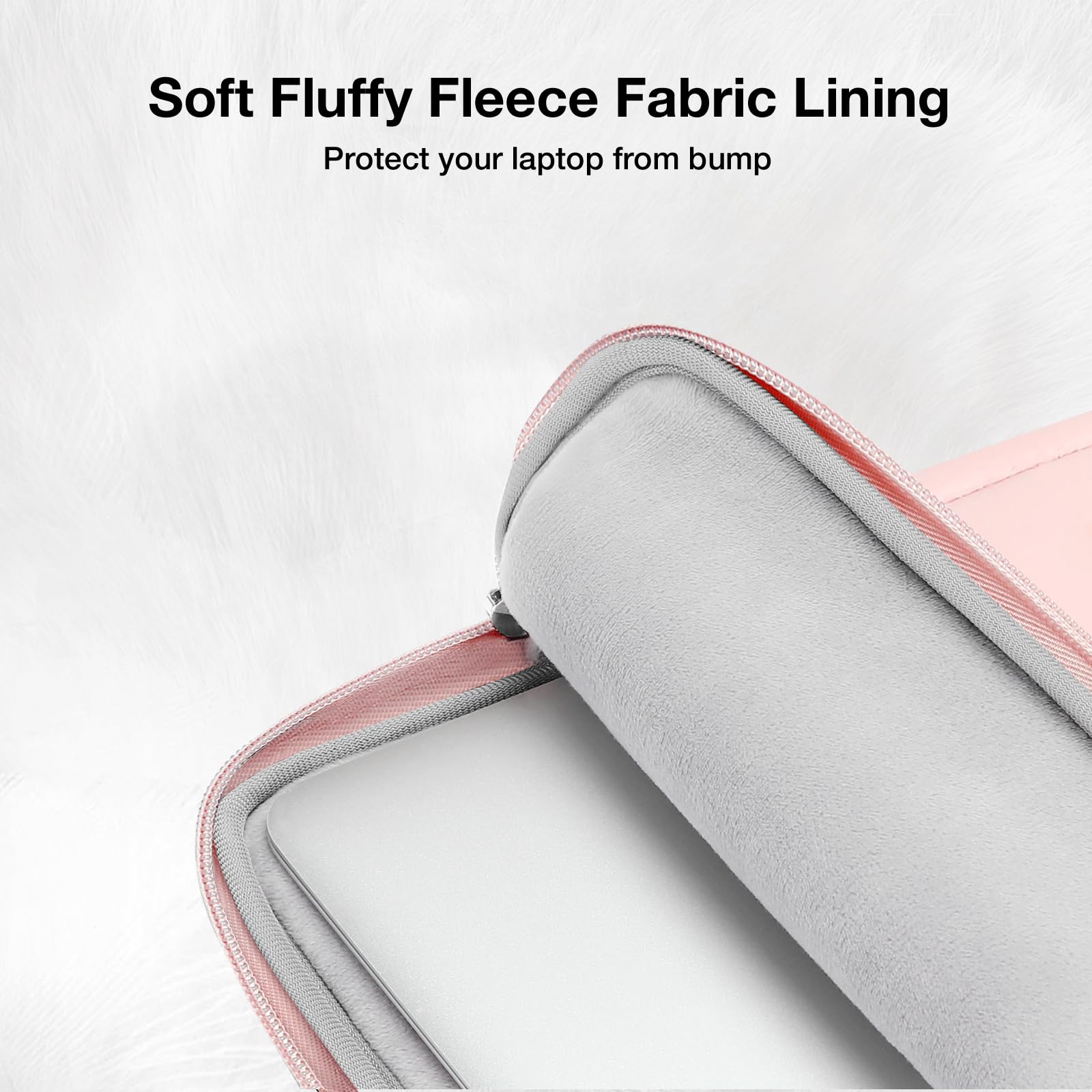MOSISO 15-16 Inch Puffy Laptop Sleeve Case - Quilted Puffer Computer Bag Compatible with MacBook Pro 16 M1/M2/M3/M4, HP, Dell, ASUS, Lenovo Notebooks - Stylish Protective Cover for Women (Pink) - Perfect for Work, School & Travel
