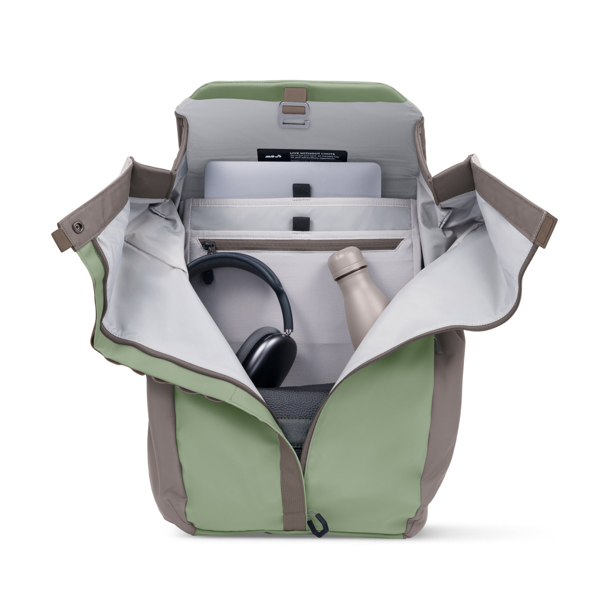 Flap Backpack for Women & Men - Lightweight Waterproof Travel Backpack Sage Green - Perfect for Hiking, Commuting & School