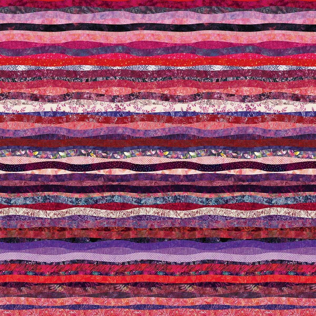 Hoffman Fabric by The Yard - Pink Waves Floral Cotton Fabric for Quilting, Sewing & DIY Crafts | Perfect for Home Decor, Apparel & Scrapbooking Projects