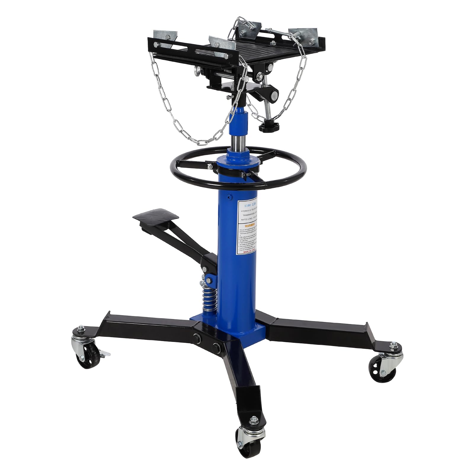 GARVEE 1322lbs Heavy Duty Transmission Jack Lift with Anti-Slip Rubber Pad, Adjustable Telescoping Hydraulic Transmission Jack for Car Repair, High Lift Single Telescopic Jacks Hoist with Foot Pedal (33.8