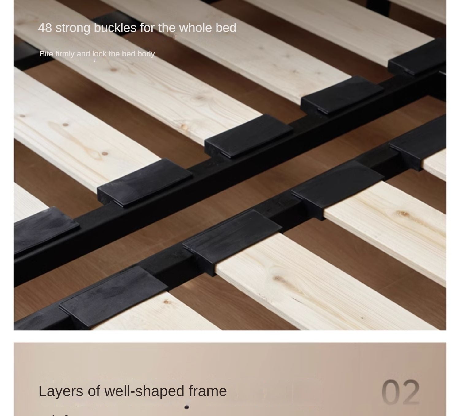 Solid Oak Wood Floating Bed Frame - Modern Platform Bed with Suspended Design for Bedroom, Guest Room & Loft