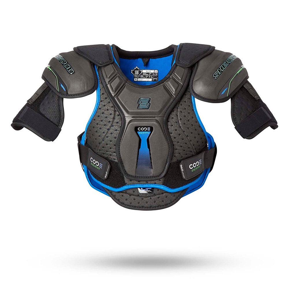 Sherwood CODE Encrypt 2 Senior Ice Hockey Shoulder Pads - Protective Gear for Defense & Forwards - Perfect for Competitive Games & Training Sessions