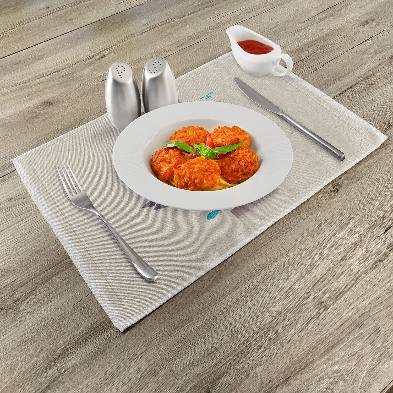 Ambesonne 4-Piece Washable Fabric Placemats Set - Retro Frame with Inspirational Leadership & Success Quotes - Standard Size Dining Table Mats in Ivory, Eggplant & Turquoise - Perfect for Home Decor, Dinner Parties & Office Meetings