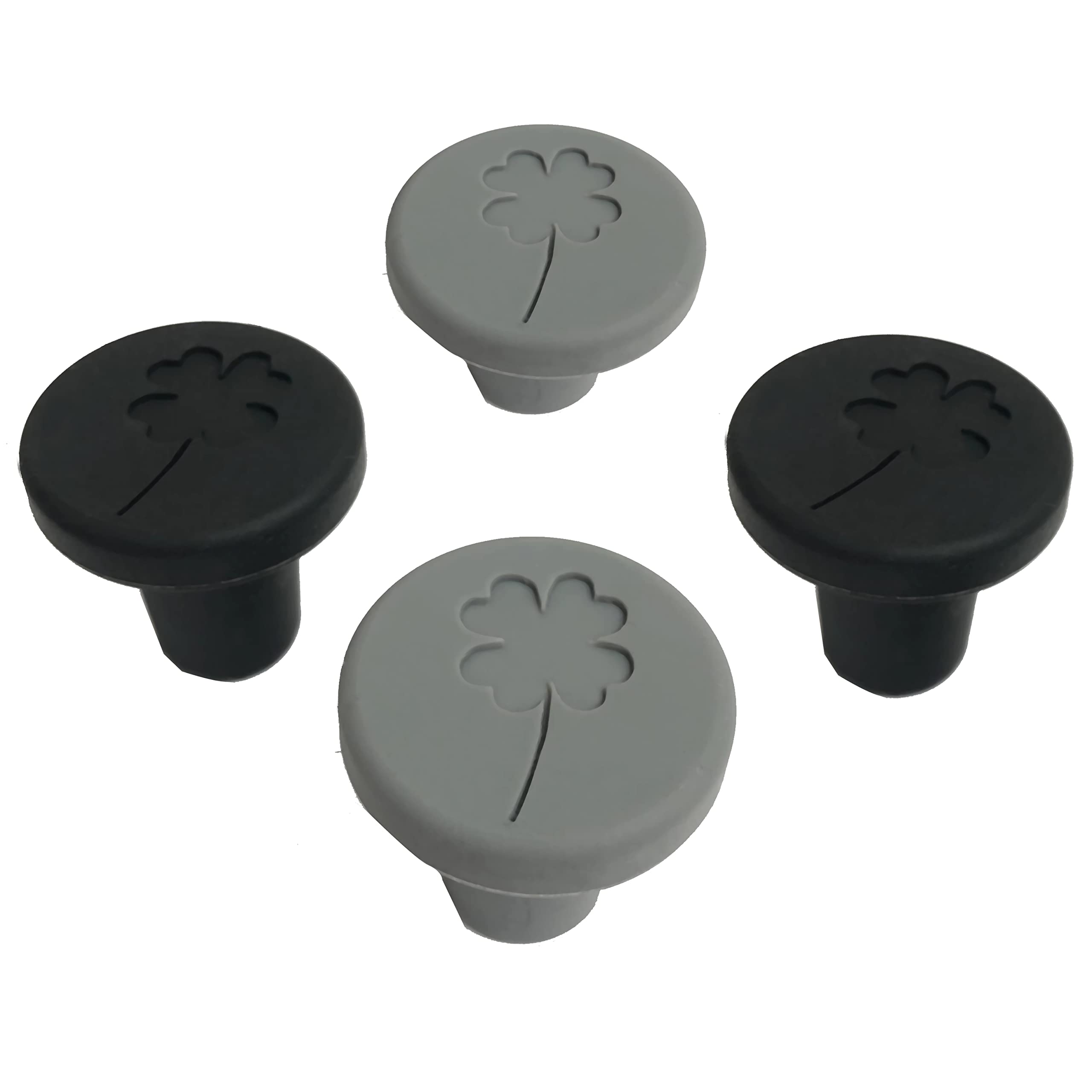 JCSMARTEC Set of 4 Lucky Clover Silicone Wine Stoppers - Reusable Beer Bottle Caps & Freshness Sealers - Perfect Wine Accessories Gift for Friends - Ideal for Parties, Picnics & Home Bar Use