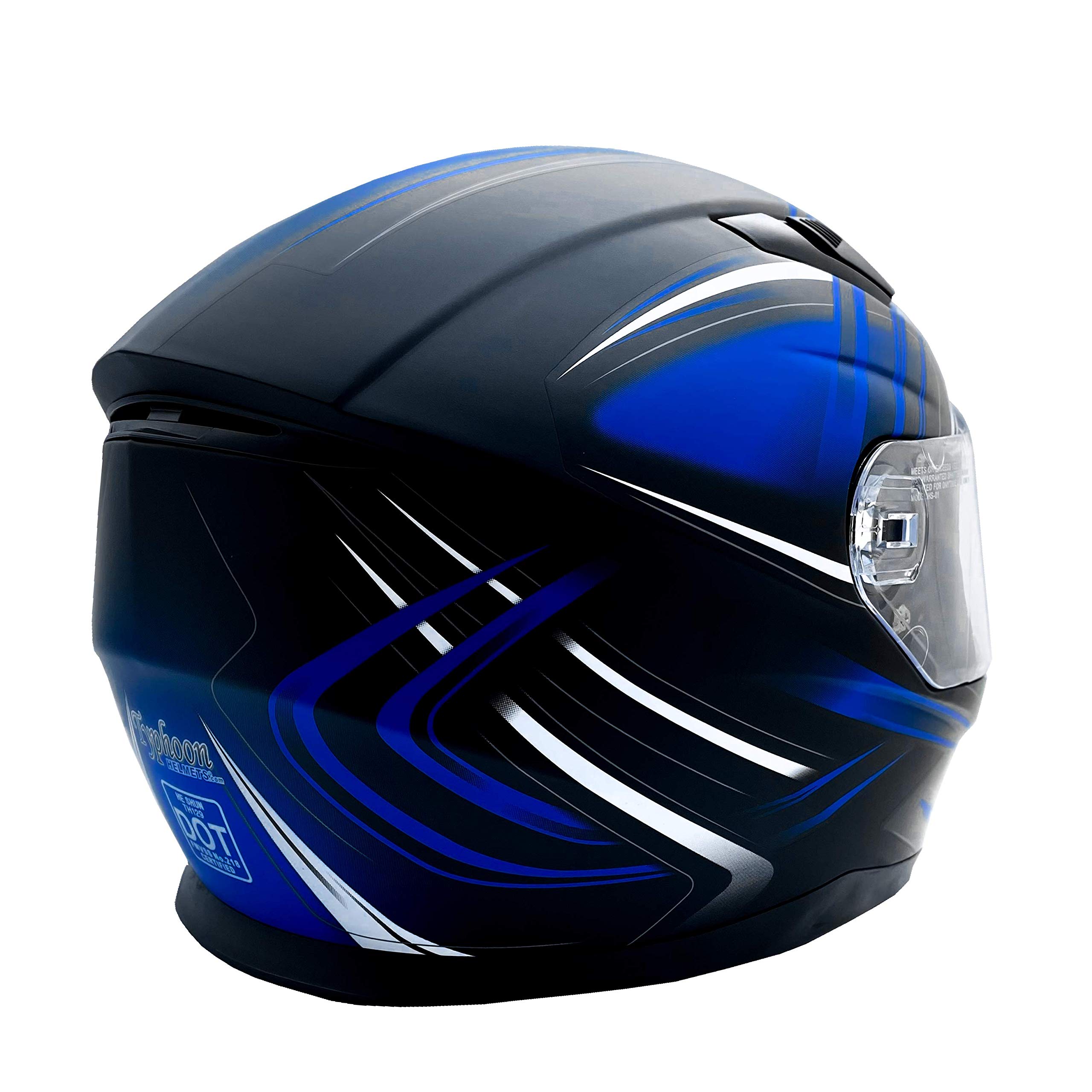 Typhoon Adult Full Face Snowmobile Helmet with Heated Dual Lens Shield - Winter Riding Gear for Motorcycle, ATV & Snow Sports - Stay Warm & Protected in Cold Weather