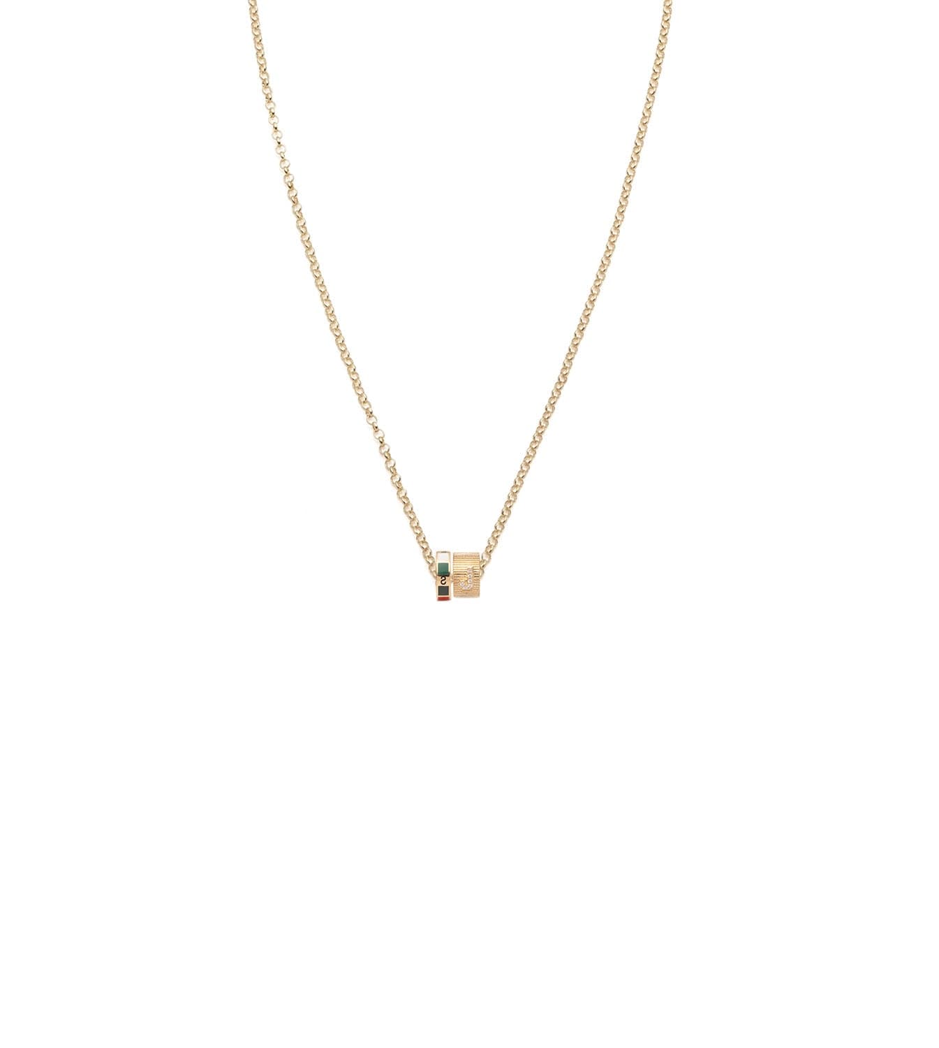 Internal Compass & Pave Diamond Initial Heartbeat Belcher Chain Necklace - Dainty Gold Jewelry for Women, Perfect Gift for Anniversary, Valentine's Day & Everyday Wear