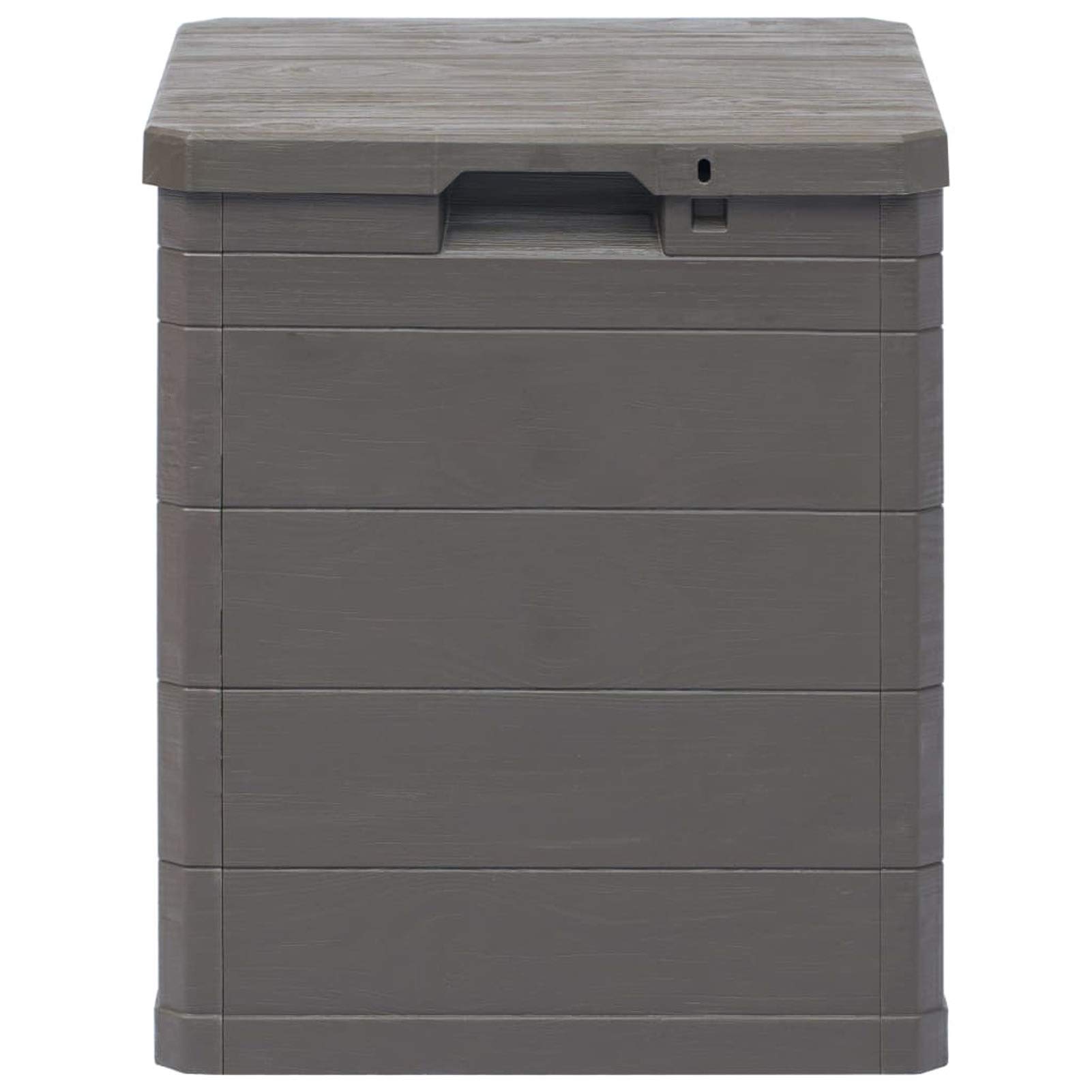 Tidyard 23.8 Gallon Lockable Plastic Deck Box - Outdoor Storage Container for Garden Tools, Patio Cushions & Pool Accessories - Weatherproof Cabinet (16.7x17.3x19.7 Inches, Brown) - Perfect for Backyard, Lawn & Outdoor Furniture Organization