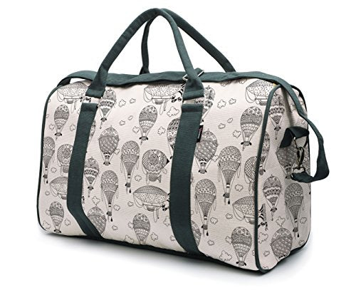 Airship and Clouds 2 Printed Oversized Canvas Duffle Bag - Large Travel Luggage for Men & Women - Perfect for Gym, Weekend Trips and Airplane Carry-On
