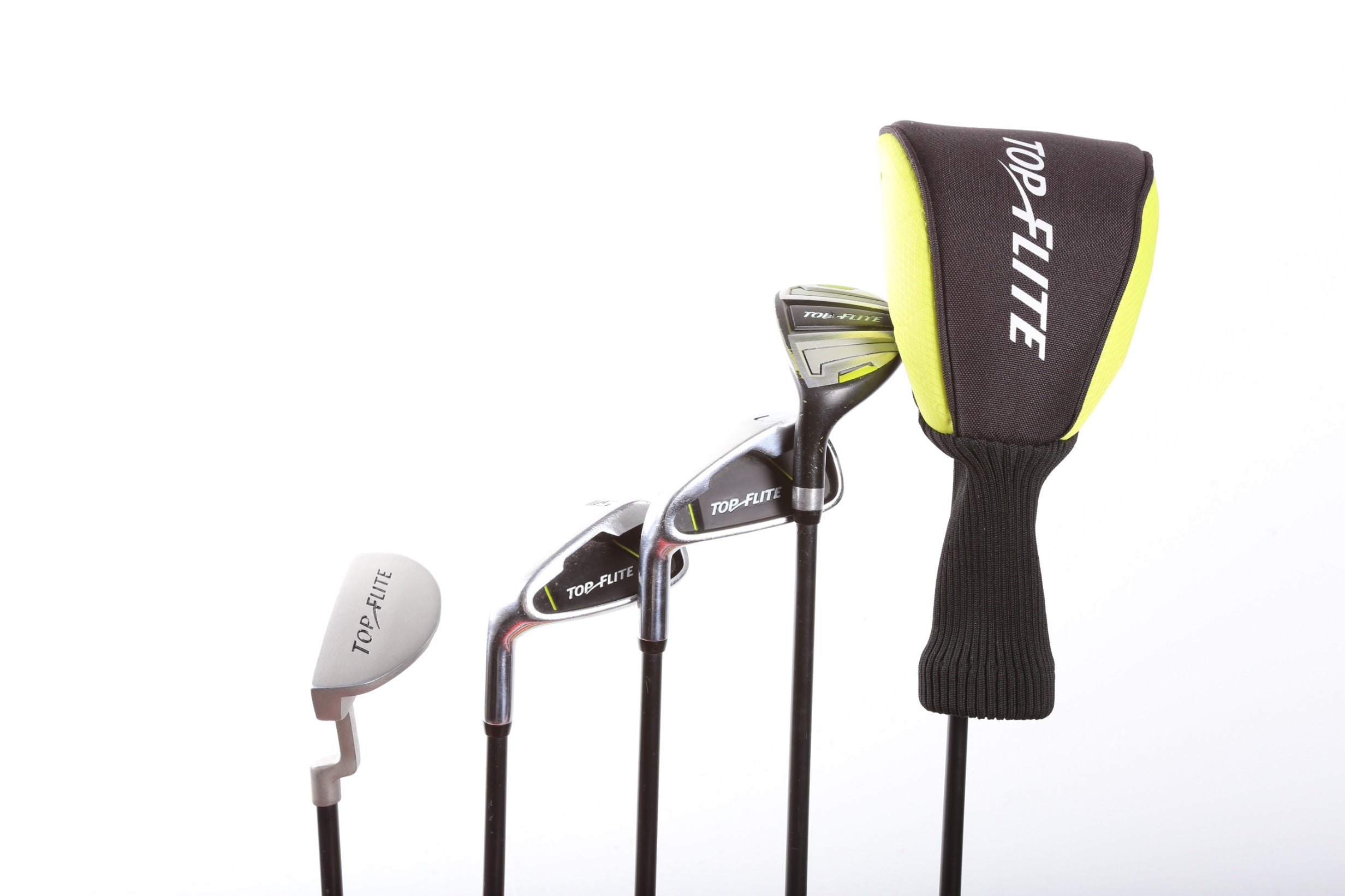 Top Flite Junior Golf Club Set for Left-Handed Kids - Includes Driver, 7 Iron, Sand Wedge, Putter - Perfect for Youth Golf Training & Beginner Practice on Driving Range or Course