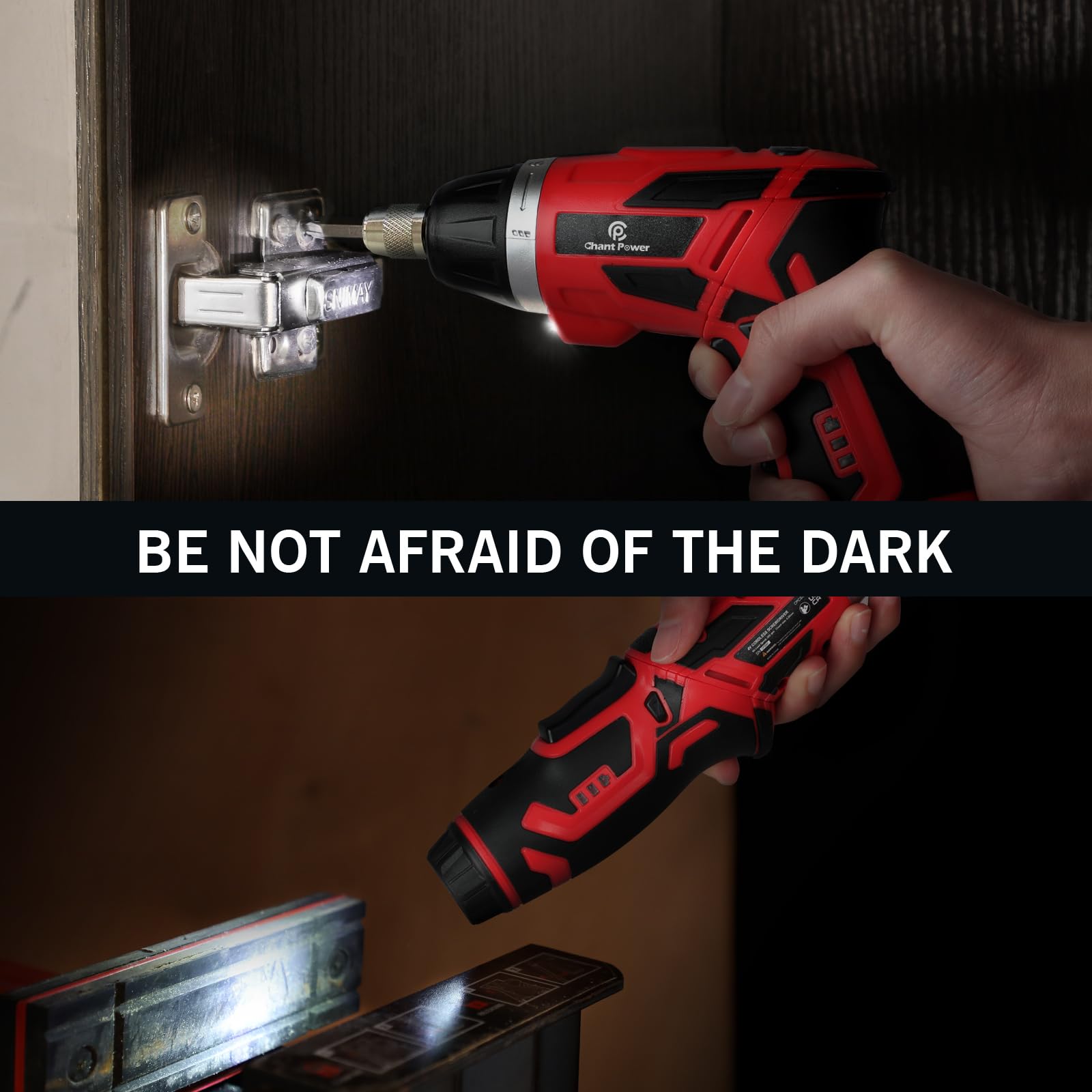 C P CHANTPOWER 4V Cordless Electric Screwdriver Set - 6+1 Torque Settings, 1/4