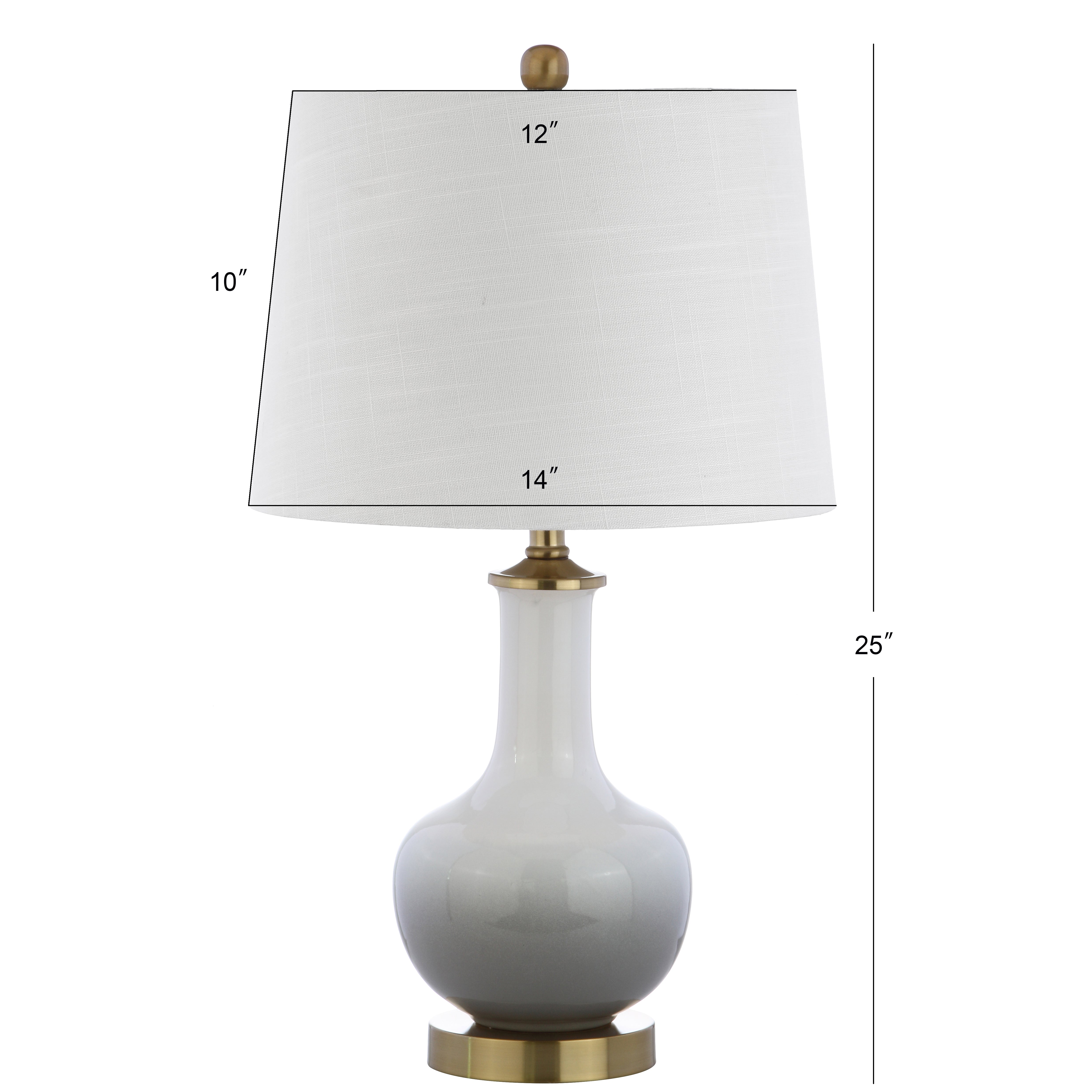 Gradient 25 Ceramic Brass LED Table Lamp - Modern Desk Light for Bedroom, Living Room & Office - Warm White Dimmable Lighting for Home Decor