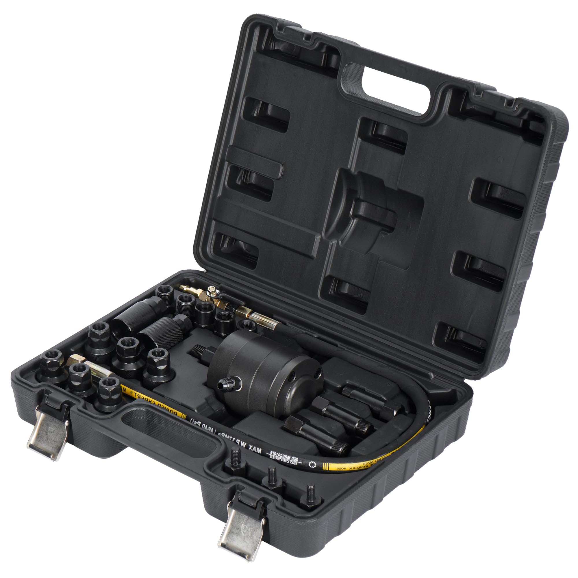 LESOLAR 21-Piece Pneumatic Diesel Injector Puller Kit with Toolbox - 5-8 Bar Input Pressure, 19 Adapters & Hammer Interface - Professional Diesel Engine Repair Tool Set for Mechanics (Ideal for Heavy-Duty Truck & Equipment Maintenance)