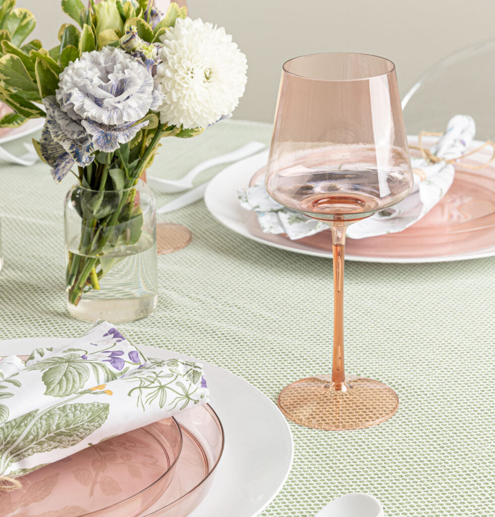 14 Oz Rose Gold Plastic Stemmed Wine Goblets - Set of 4 Shatterproof Cups for Outdoor Parties, Weddings, and Picnics