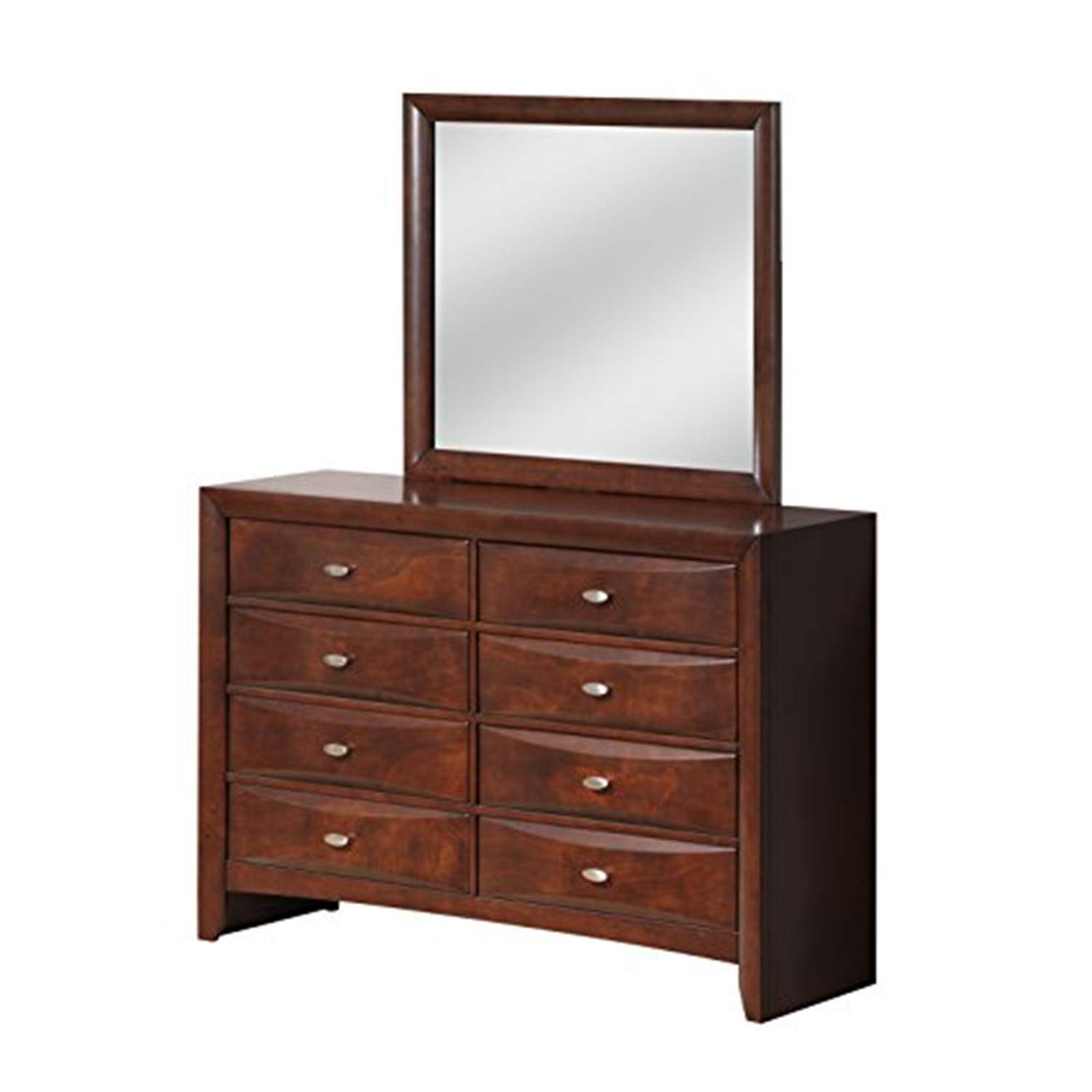 Global Furniture Linda Merlot Mirror - Elegant Wall Mirror for Home Decor, Bedroom, Living Room & Entryway | Full-Length Dressing Mirror with Wood Frame