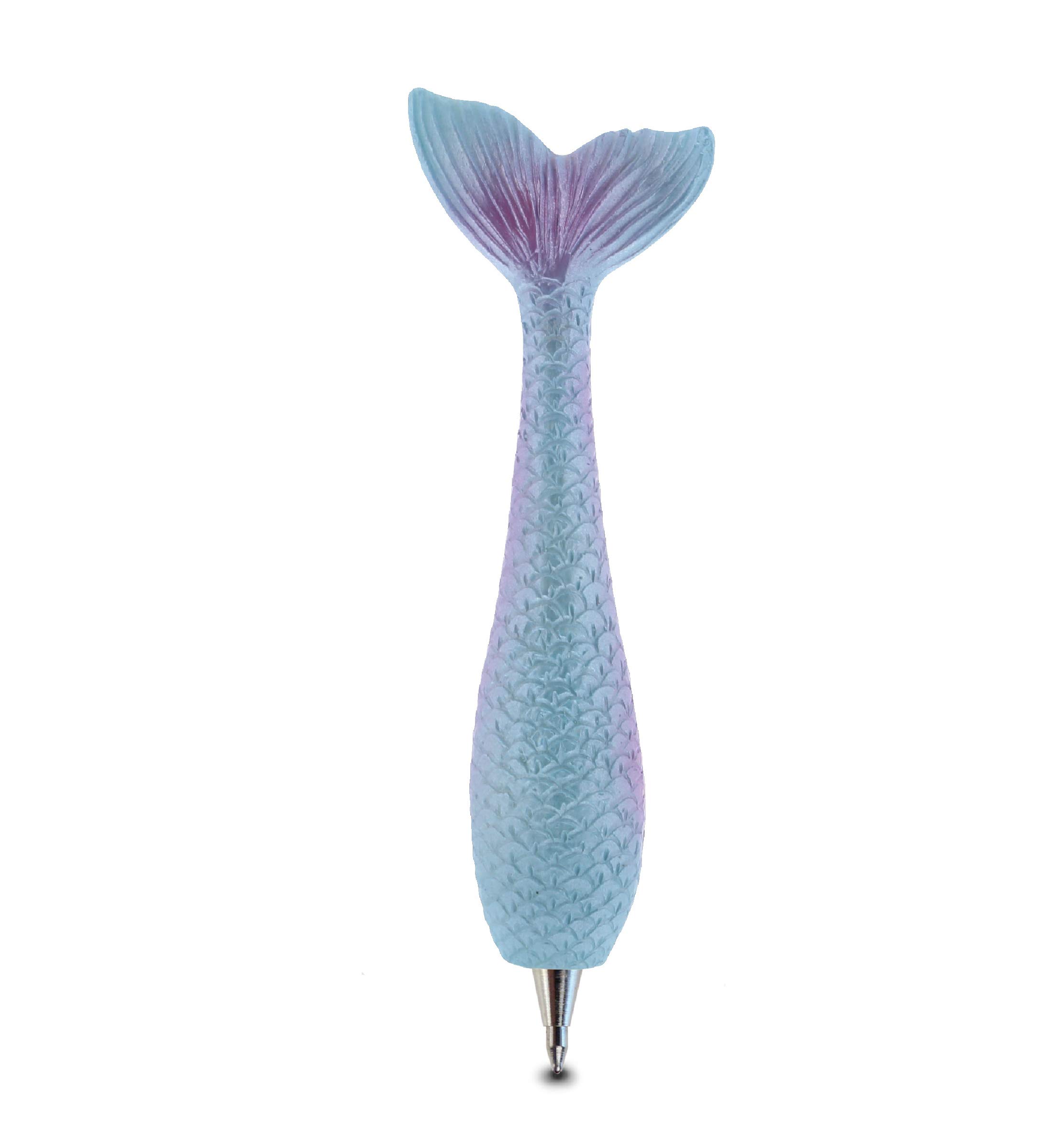 Sparkle Blue Mermaid Tail Ballpoint Pen - Unique Novelty Writing Pen for Kids & Adults, Colorful Sea Fairy Tale Animal Pen for School, Office & Home Decor | Perfect Gift for Mermaid Lovers, Desk Accessories & Stationery Enthusiasts
