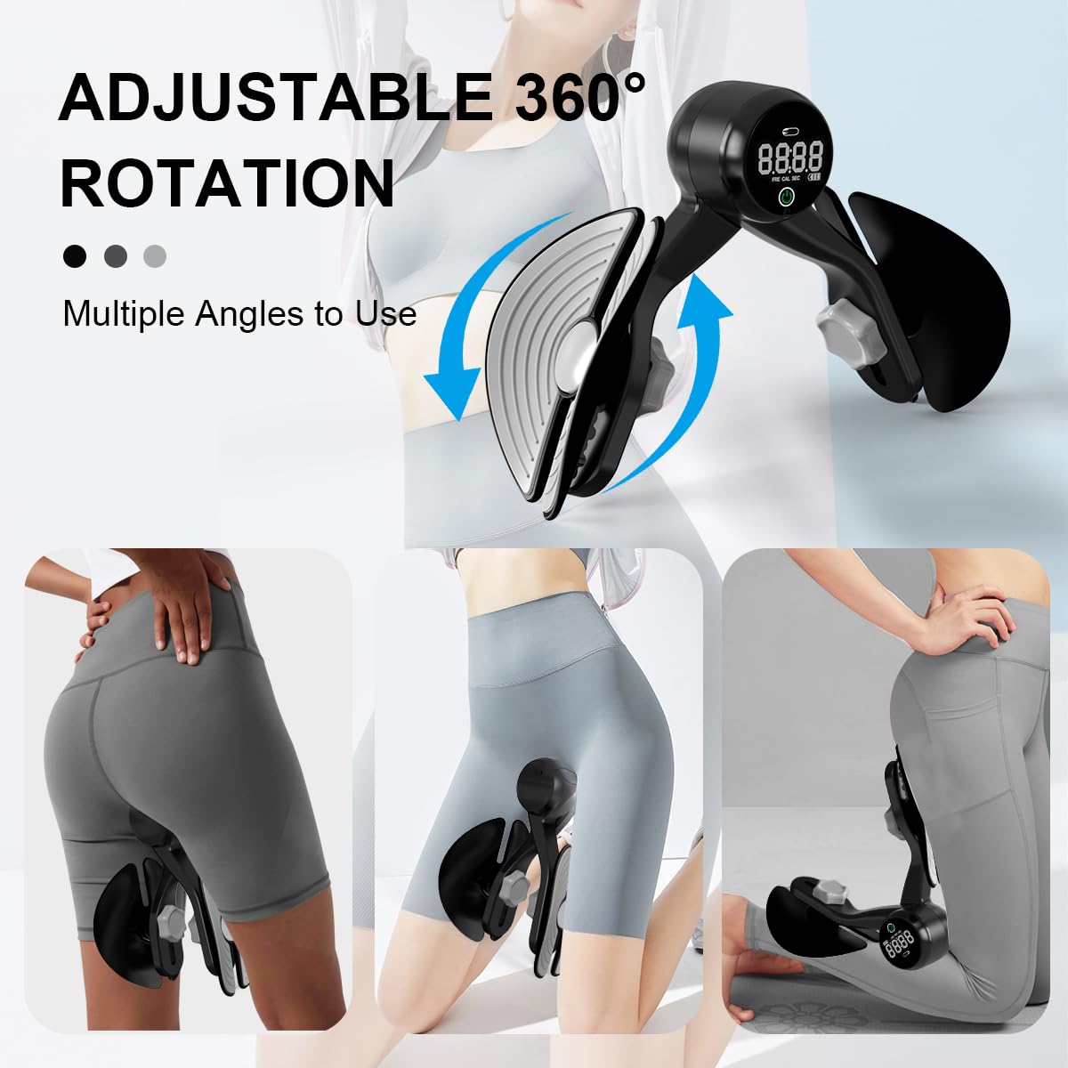 Thigh Master - Rechargeable Inner Thigh Exerciser with Counter | Adjustable 4-Level Resistance for Pelvic Floor, Kegel, Butt, Arm & Leg Workouts | Perfect for Home Gym, Postpartum Recovery & Fitness Training