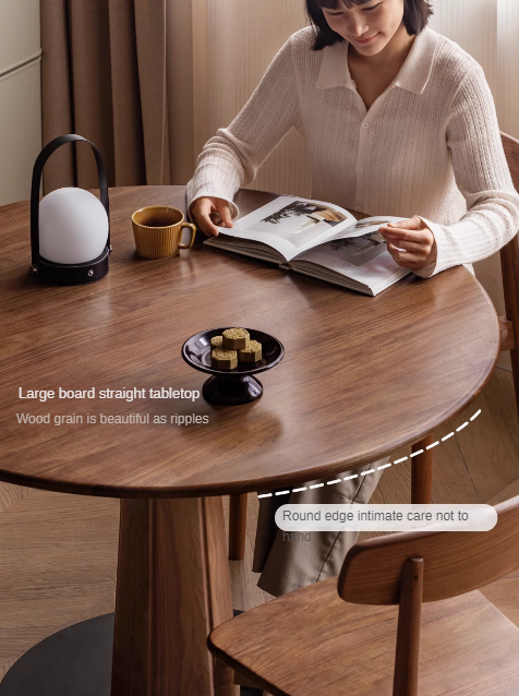 Premium Black Walnut Solid Wood Round Dining Table - 42 Inch Natural Wooden Table for Kitchen, Dining Room & Farmhouse Decor - Perfect for Family Gatherings & Dinner Parties