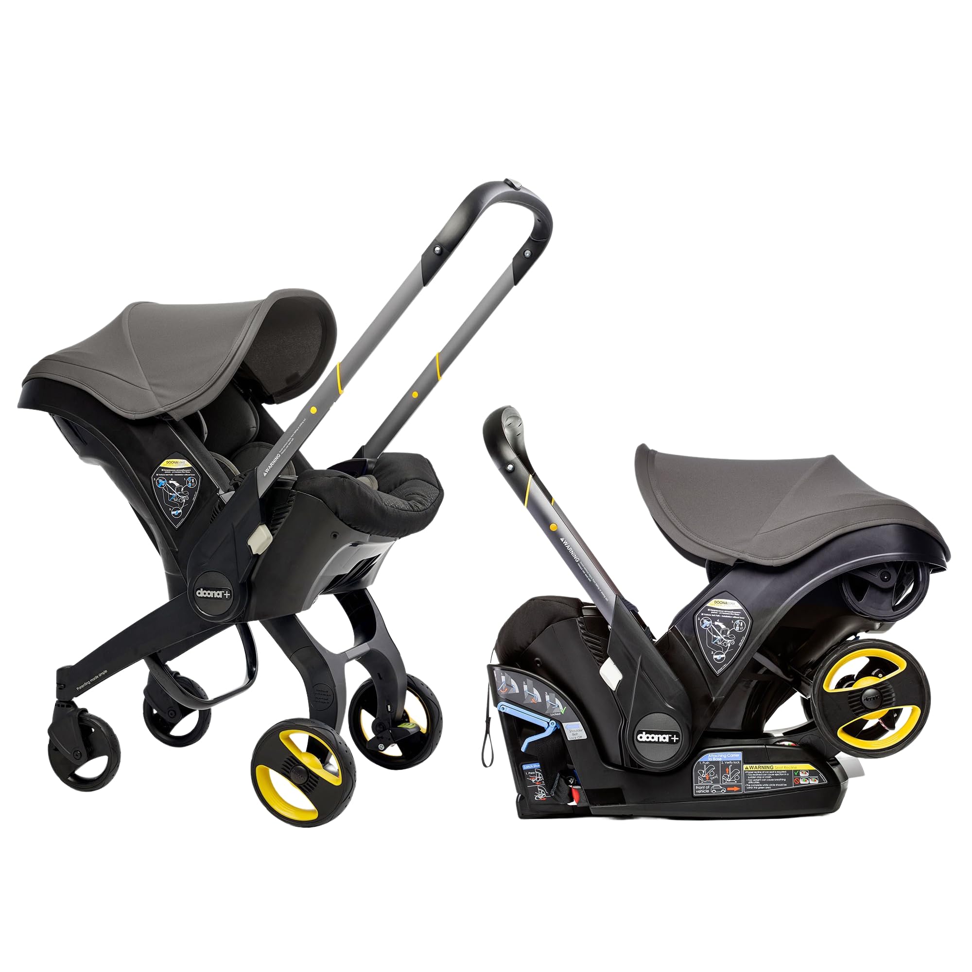Doona Infant Car Seat & Stroller All-in-One Travel System - Lightweight Convertible Baby Carrier with 5-Point Safety Harness | Perfect for Air Travel, City Commutes & Family Outings