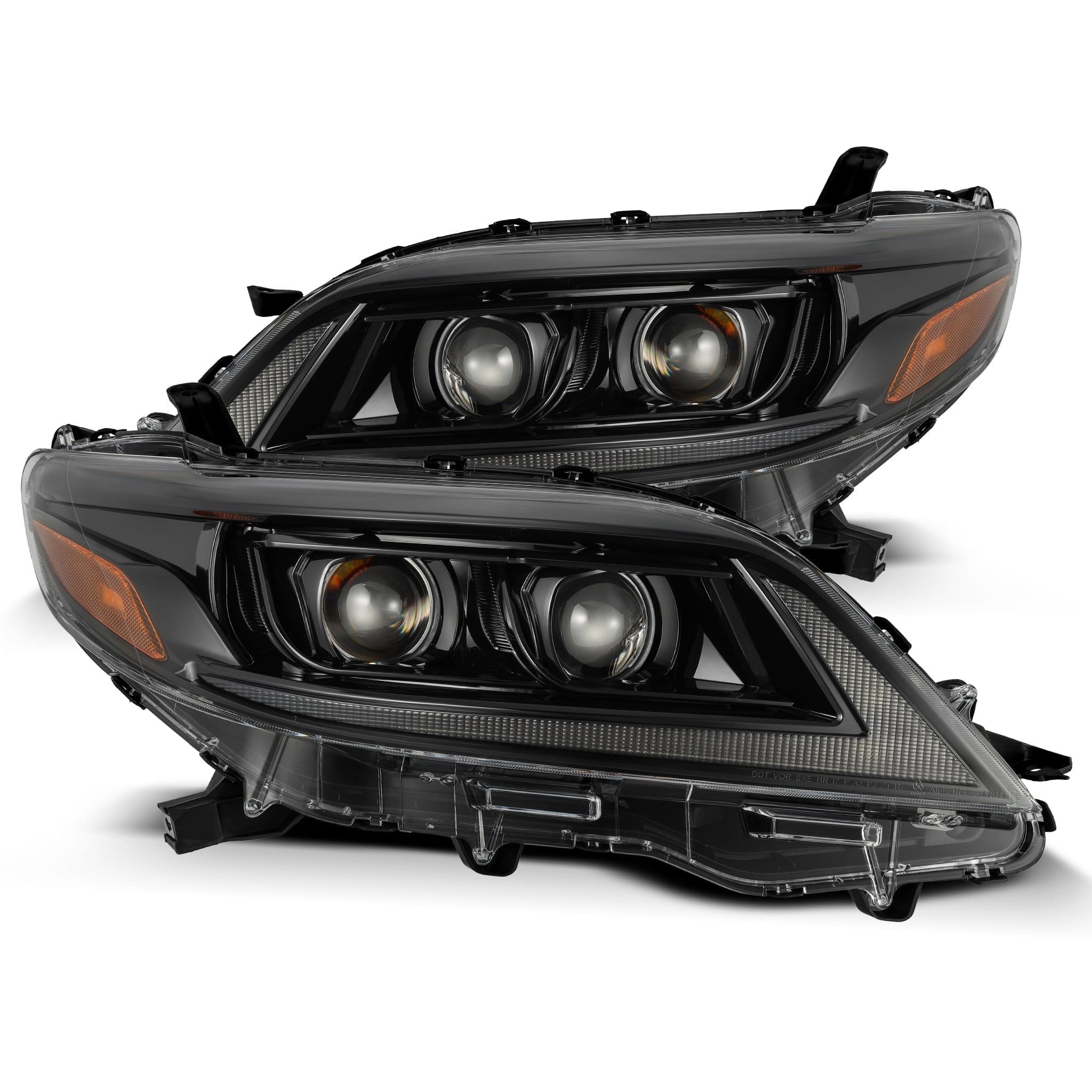 2021 Toyota Sienna Projector Headlights - Alpha Black Plank Style with Sequential Turn Signals & DRL | Alpha Rex 880763 | Upgrade for Night Driving & Enhanced Style